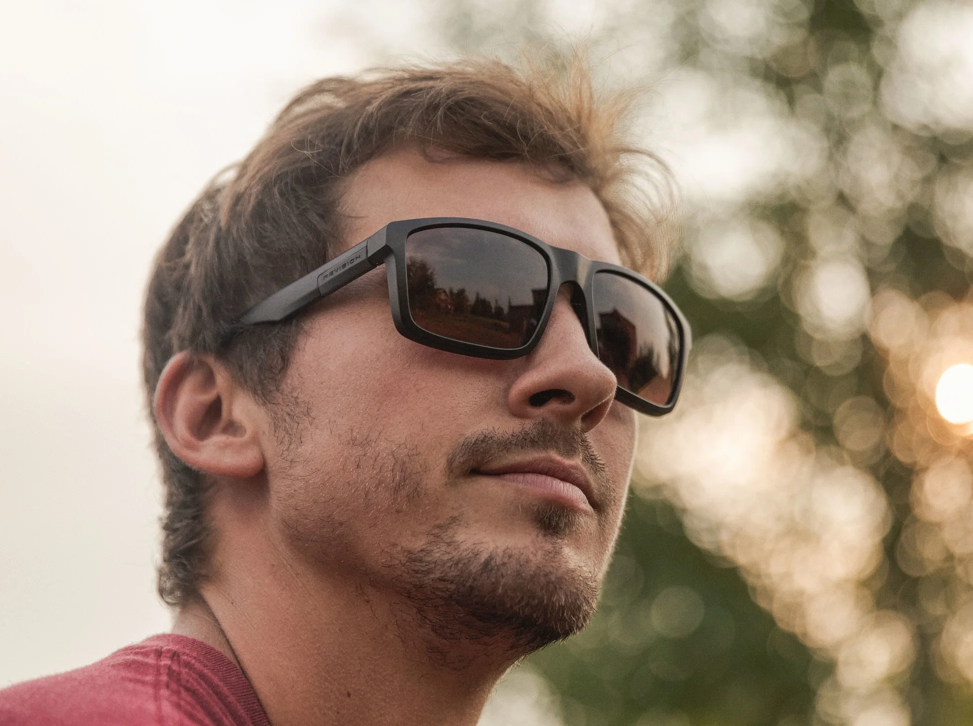 The Revision Seeker™ shown in mountain shadow frame and cedar lens tint.