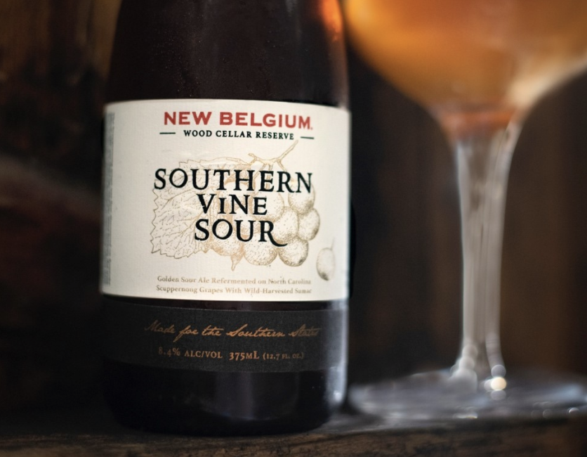   Golden sour refermented on North Carolina Scuppernong grapes & Wild Sumac berries  