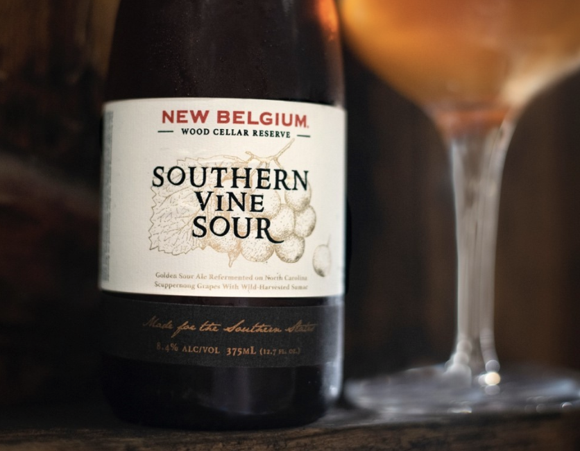 Golden sour refermented on North Carolina Scuppernong grapes & Wild Sumac berries
