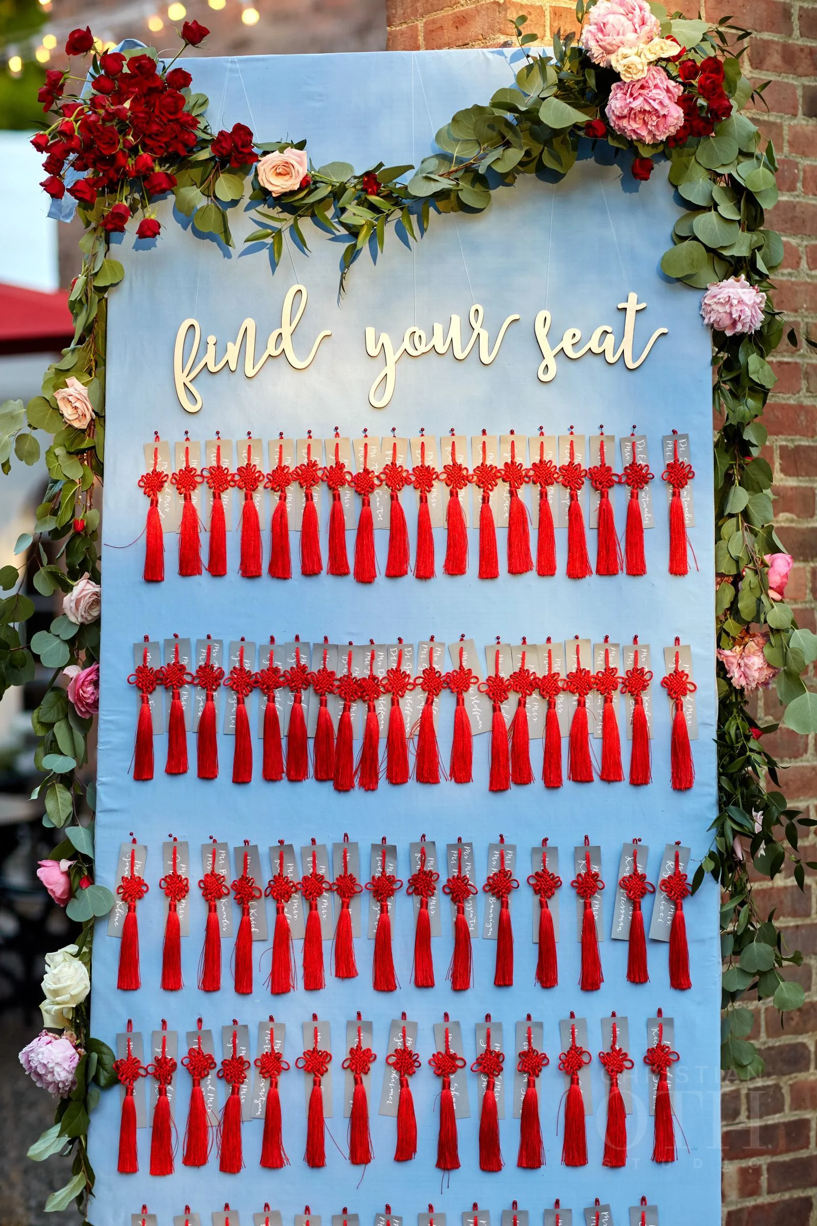 Escort card display. Photo by Glen Allsop for Christian Oth Studio.