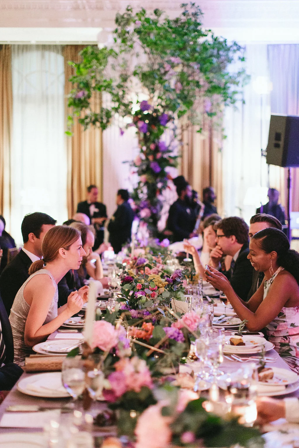 Geometric table runner. Photo by Sasithon Photography.