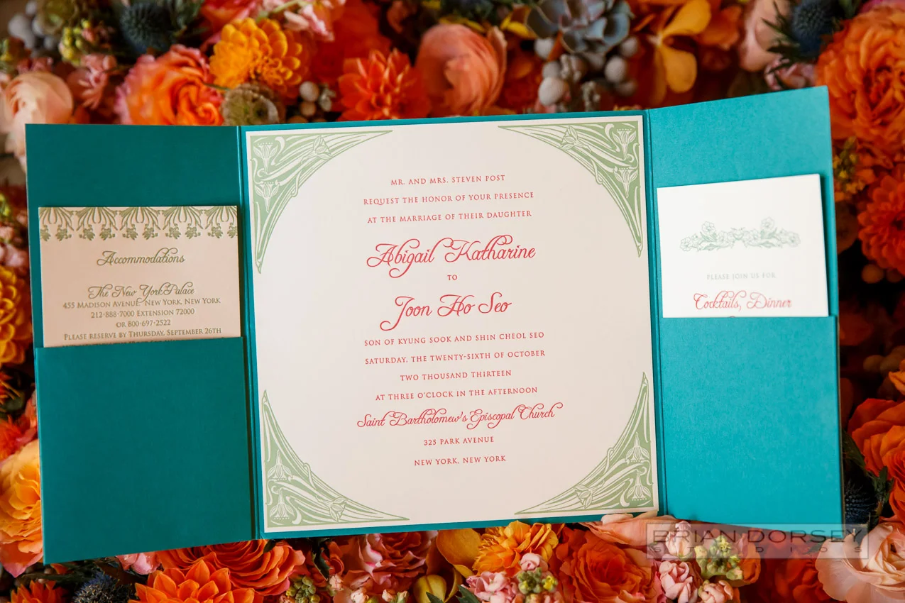 Invitation designed by Regas Studio and Photo by Brian Dorsey Studio. 