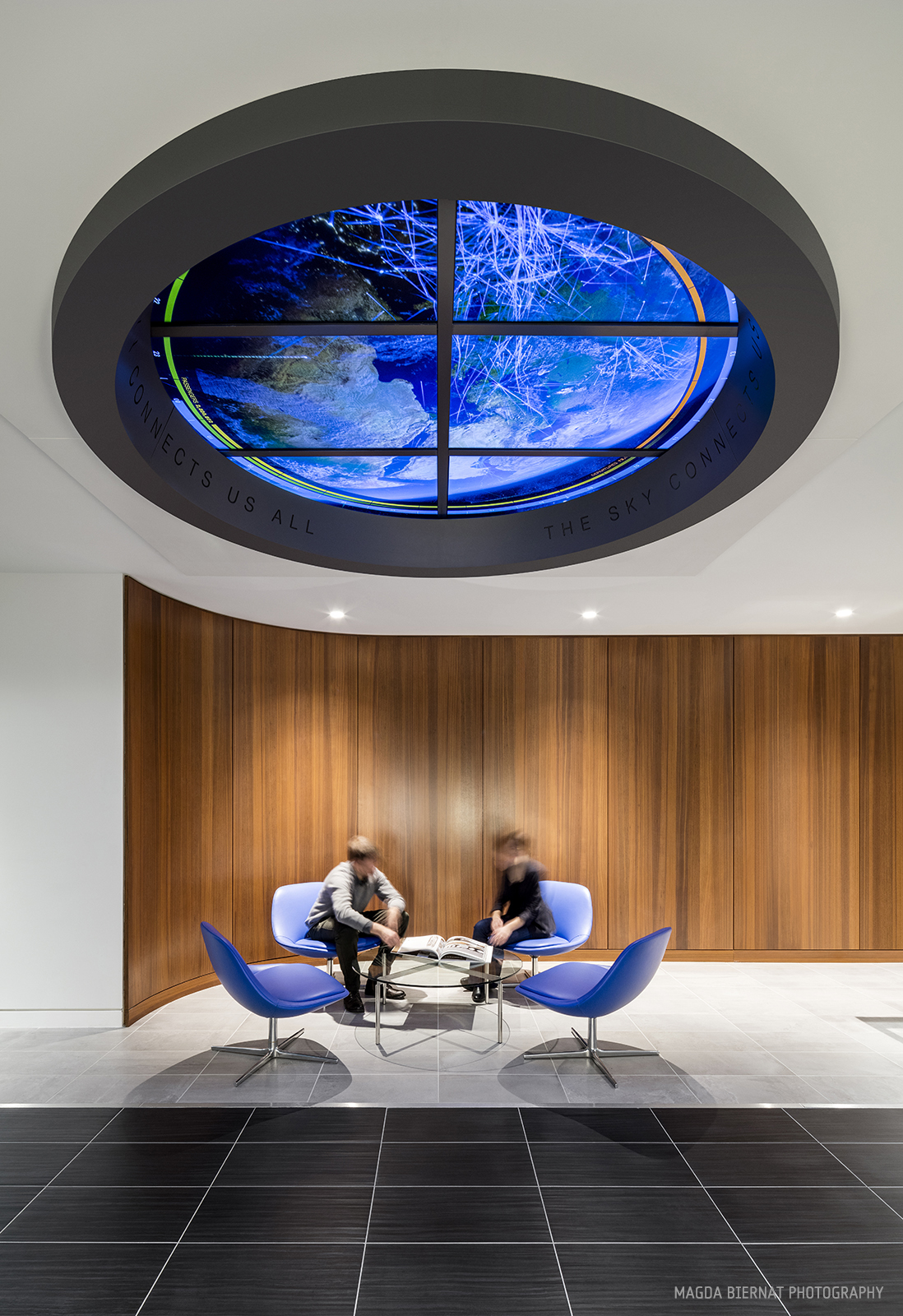 This dramatic, 24-hour time-lapse animation visualizes the story of Airbus Group’s global reach and marks the point of departure for one of three experience paths.