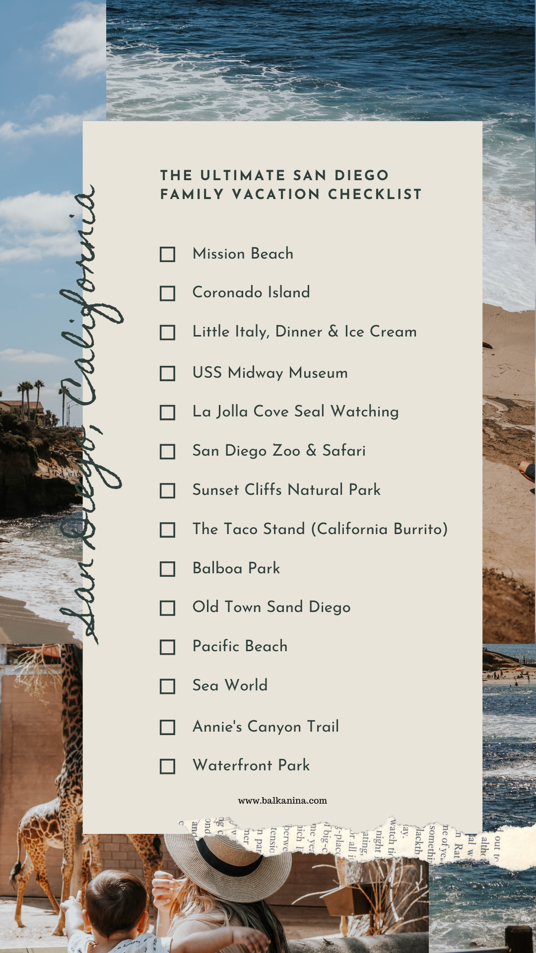 San Diego Family Vacation Checklist & Must Do