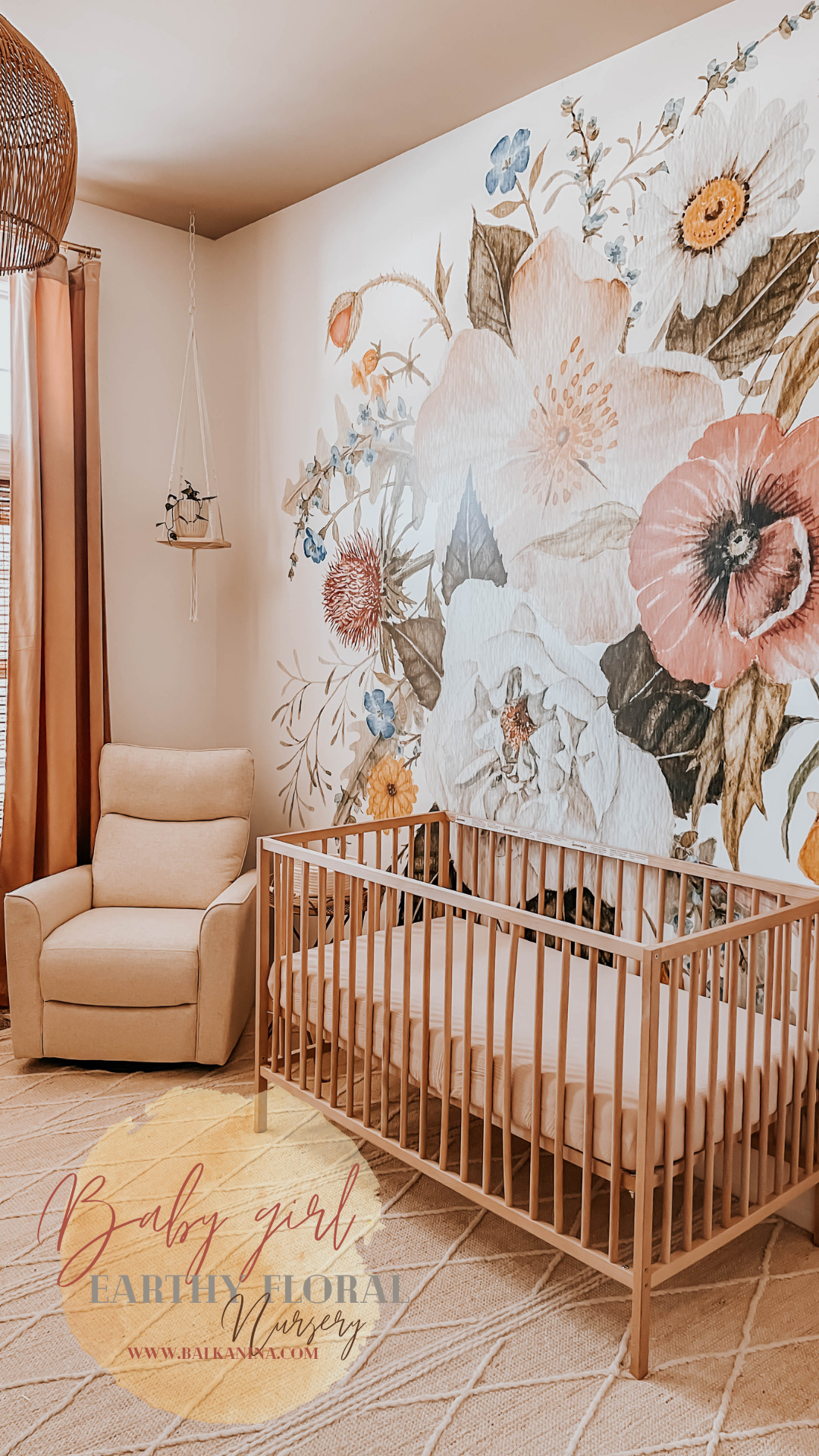 Earthy Floral Baby Girl Nursery