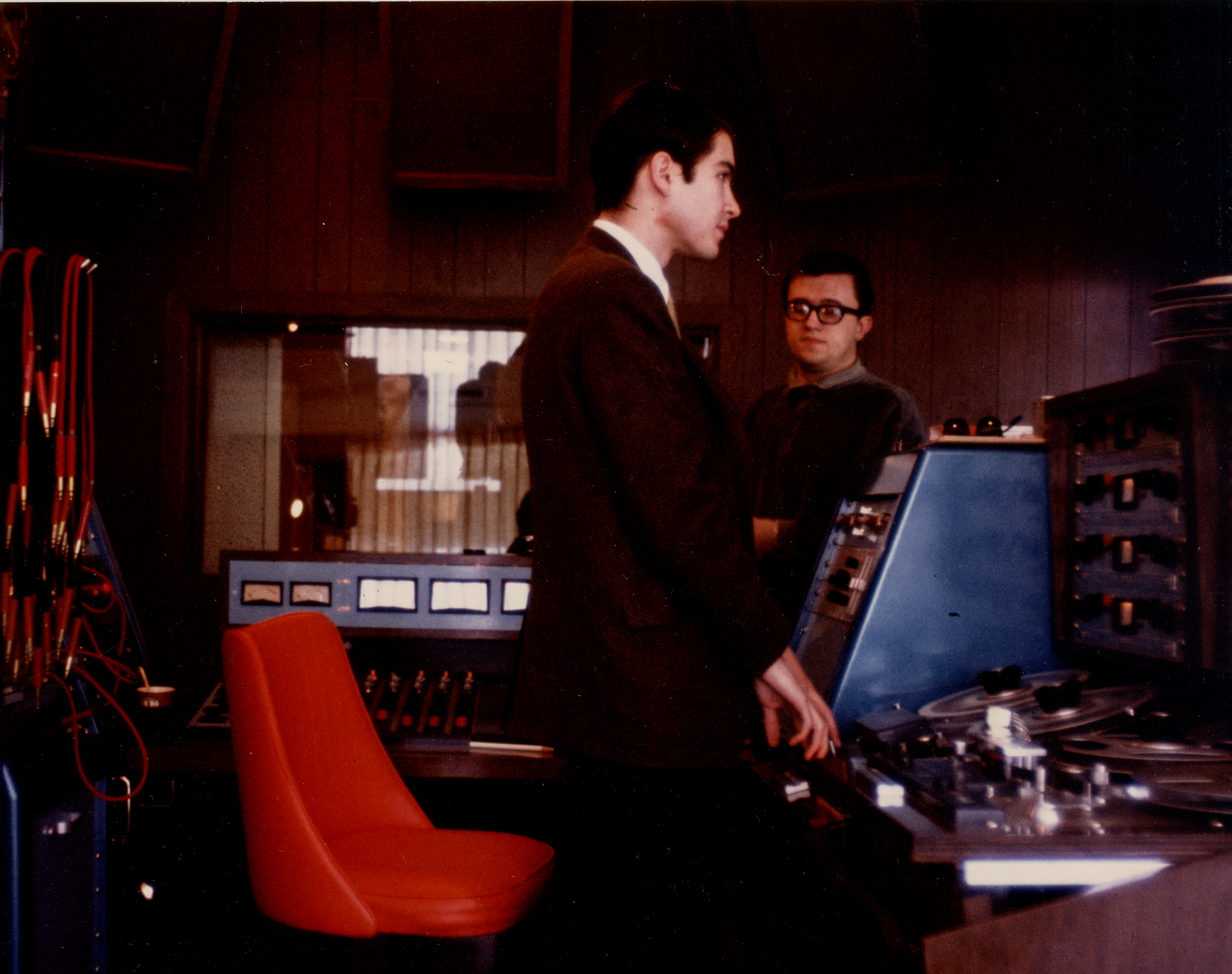 John Fry and Jim Dickinson in the control room on National St.
