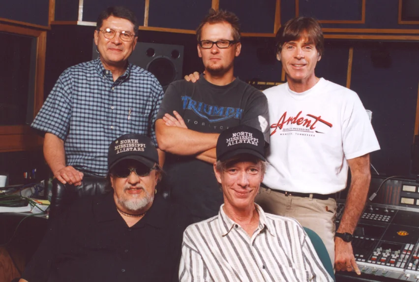 L-R Back: John Fry, Paul Ebersold, Jody Stephens | L-R Bottom: Jim Dickinson, John Hampton