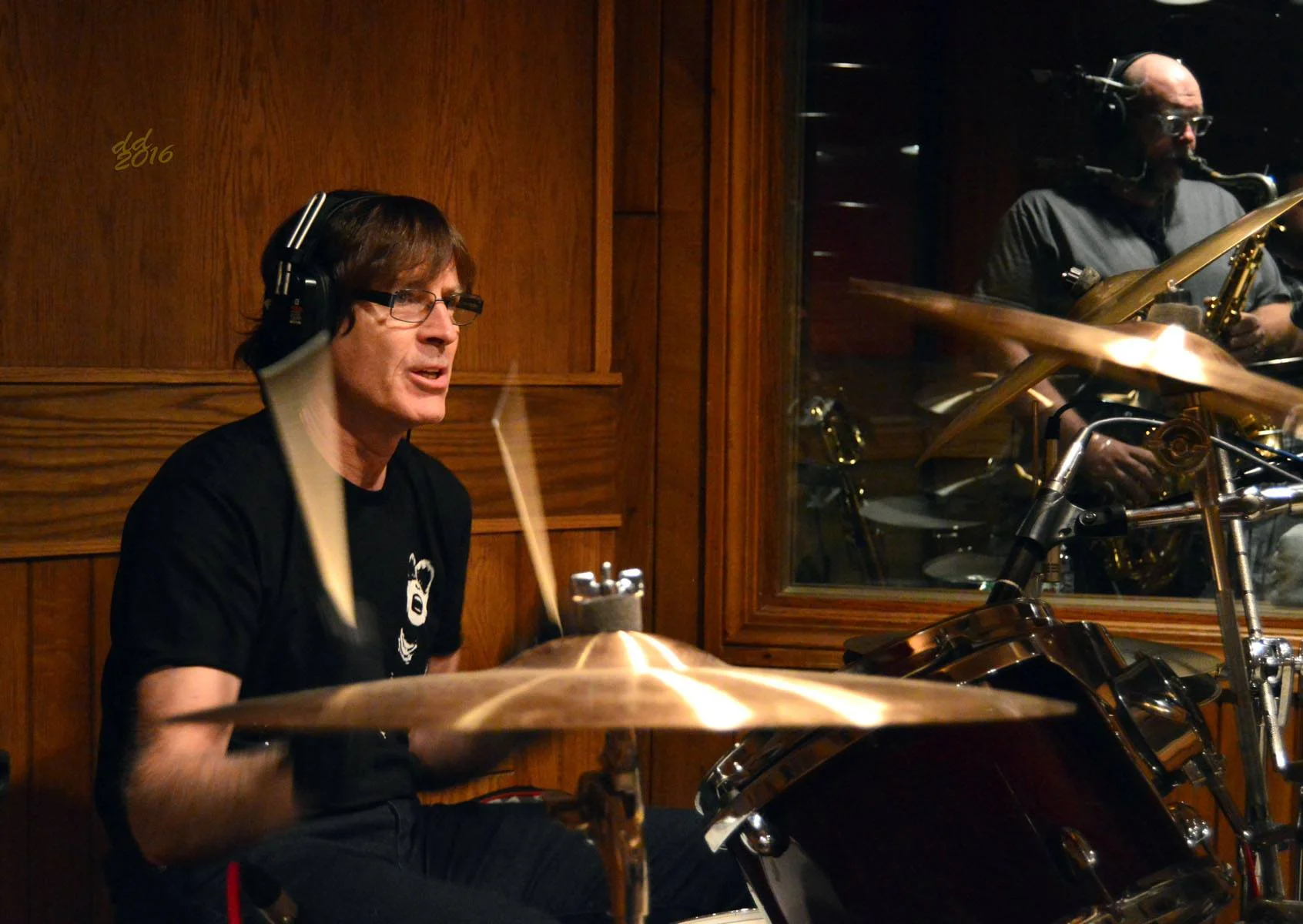 Studio C | Jody Stephens guest drumming on a track ©DannyDay