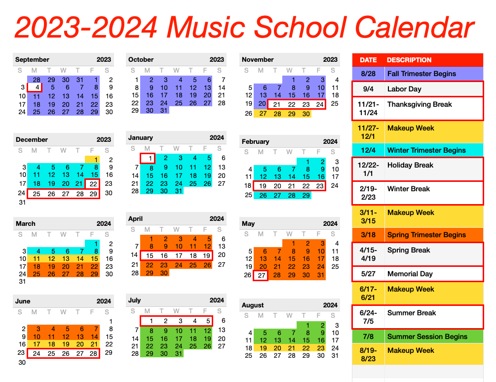 Calendar — Gorham School of Music