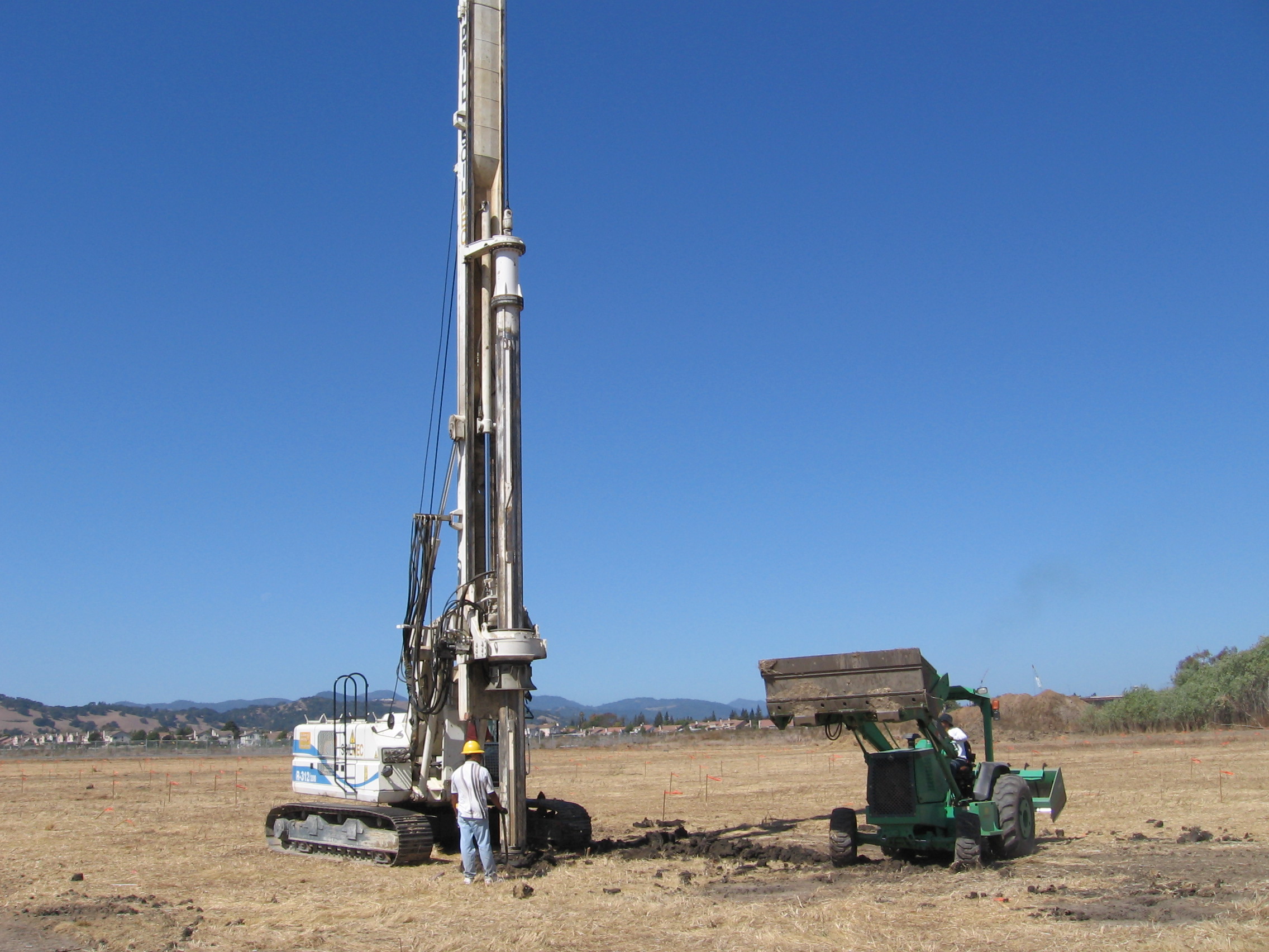 Drilling near river bank