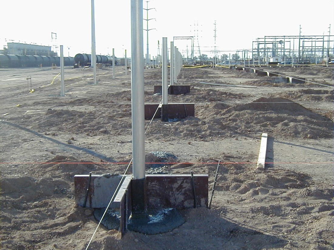 Support on piles before concrete pouring