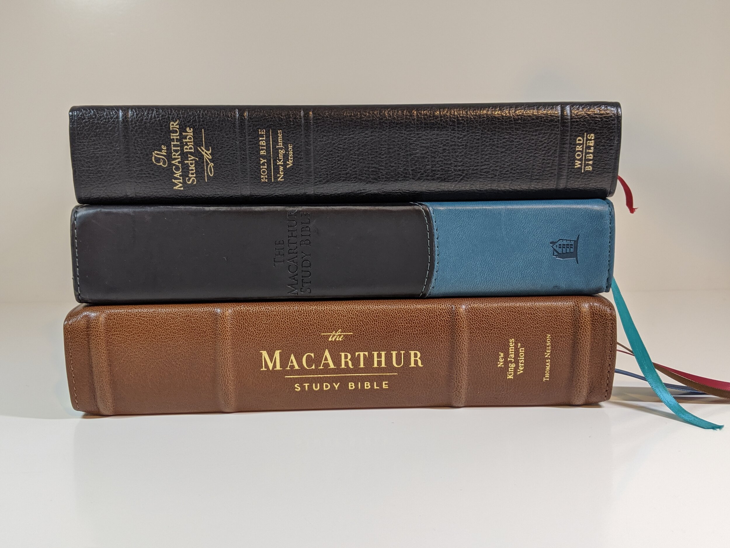  Top to Bottom: One of the first MacArthur Study Bibles from the 90’s, the first edition from Thomas Nelson, and the new Premier 2nd Edition. 