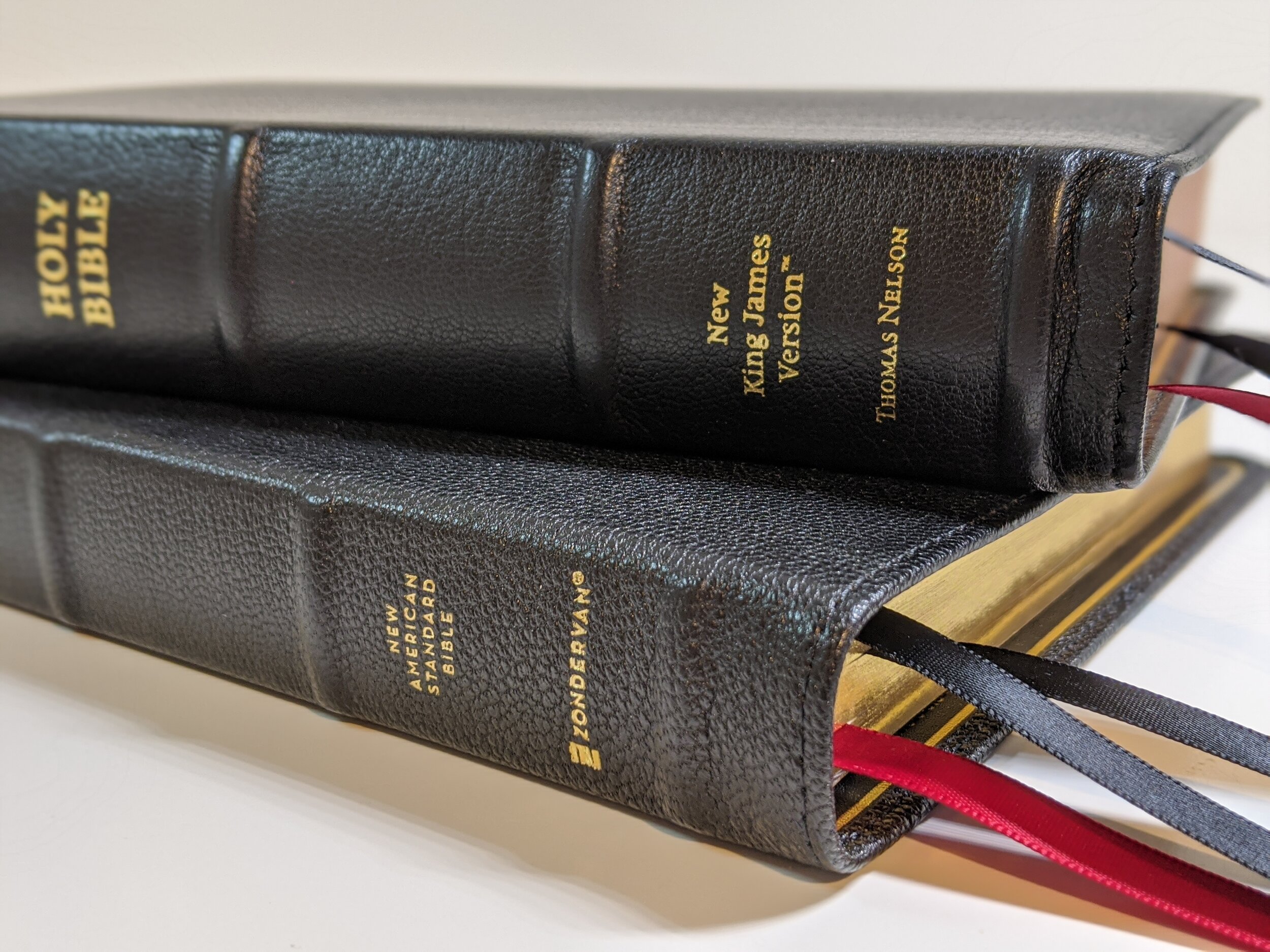  You will notice the goatskin is more smooth on the NKJV and the NASB has more grain. I think the NASB goatskin is the best I’ve seen coming out of China so far.  