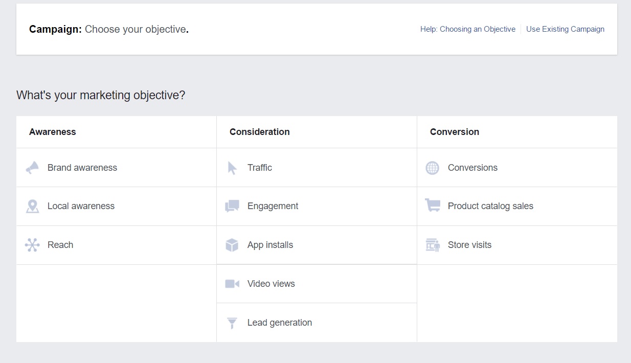 Facebook Ads &amp; Objectives