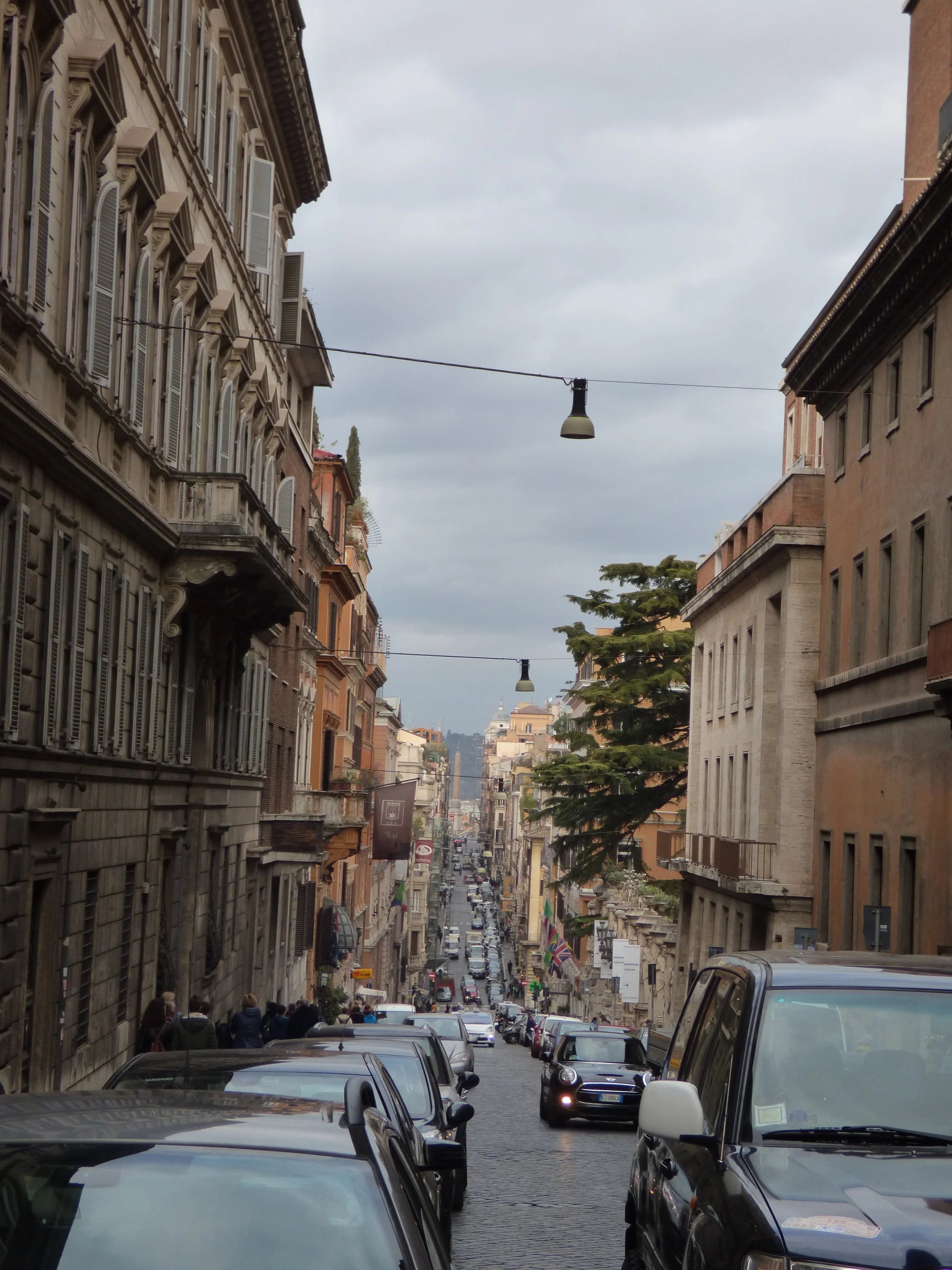 View from the intersection towards Piazza di Spagna