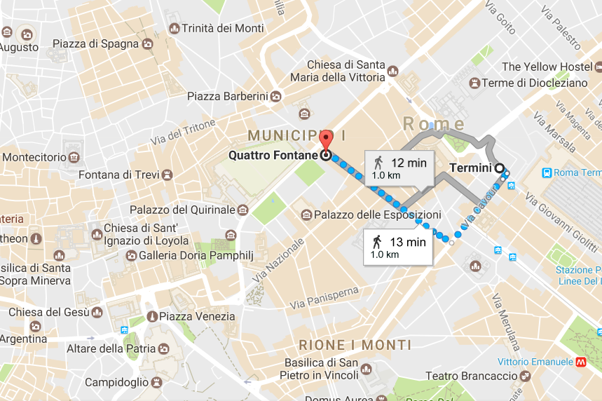 1. From Termini to Quattro Fontane