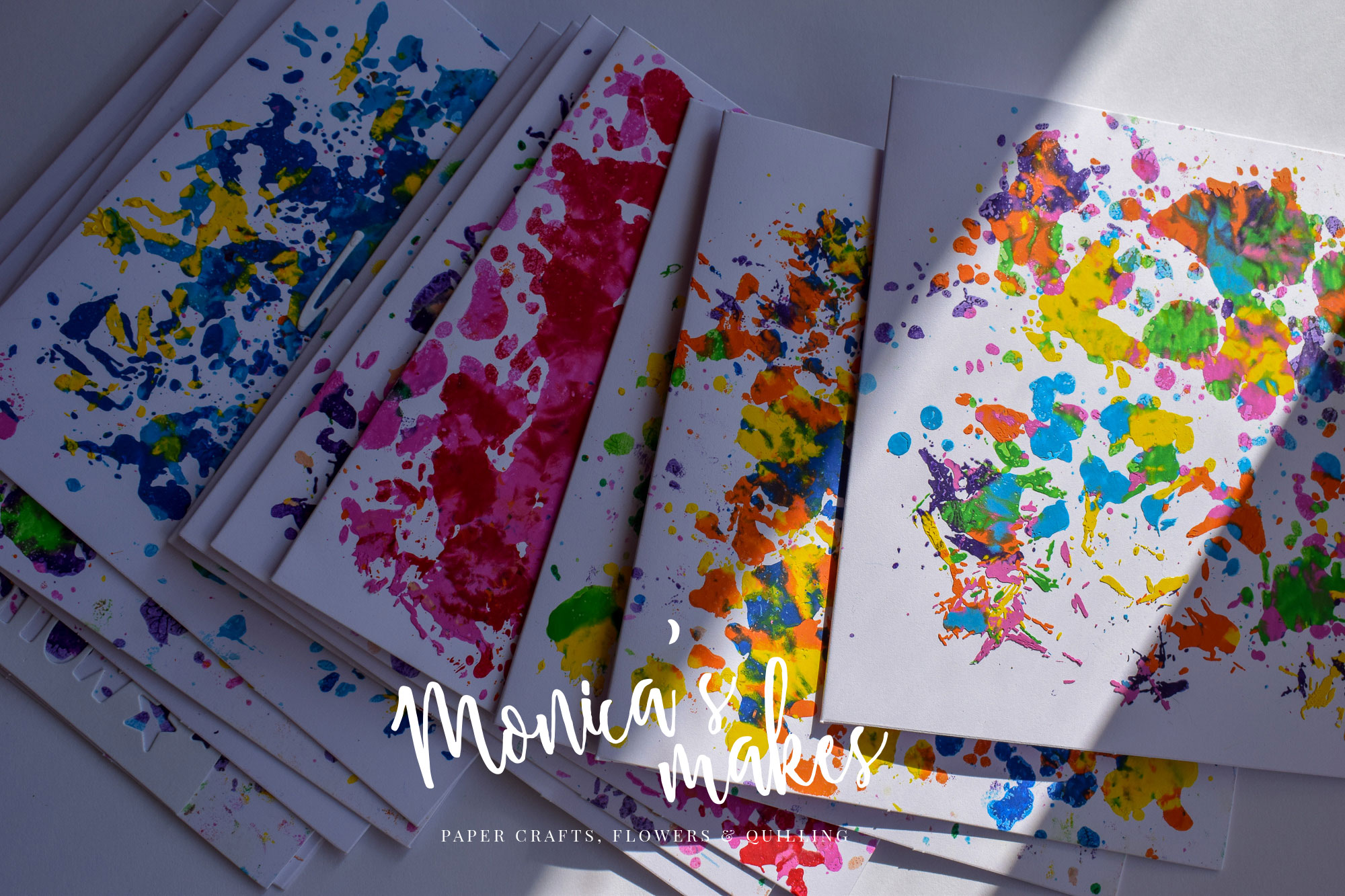 How to Make Beautiful Cards with Wax Crayon Shavings - See the full tutorial at www.monicabadiu.com