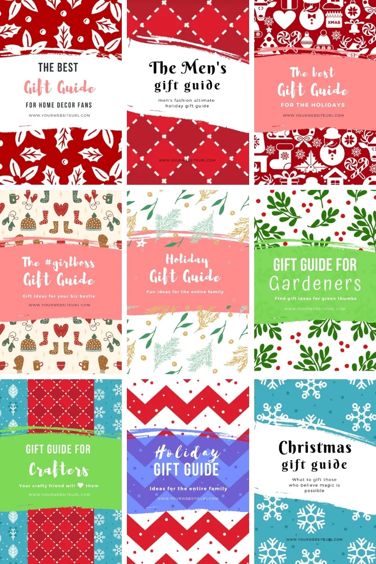 11 Canva templates for Beautiful Gift Guide Pins
