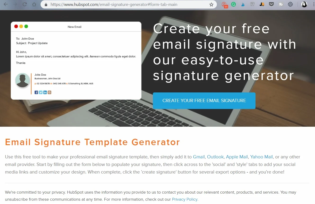 Free Tool to Create a Professional Email Signature - Read more at www.monicabadiu.com  #email #emaildesign #emailtemplates #visibilitystrategy #emailmarketing #marketingtips