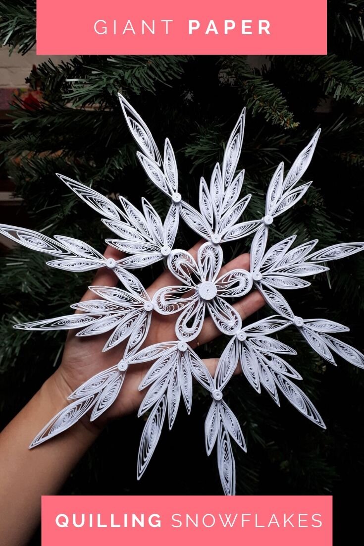 Giant Paper Quilling Snowflake Ornaments for Christmas