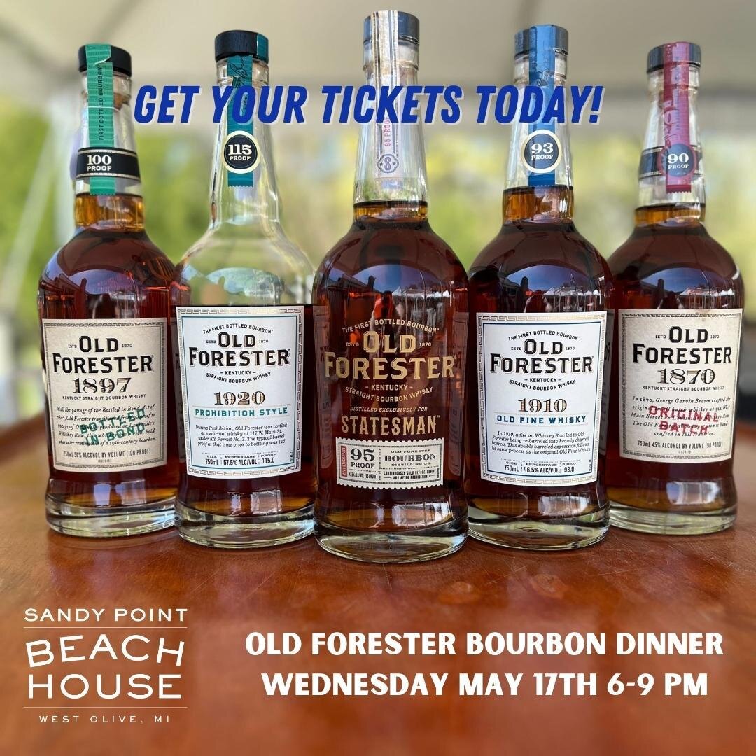 📢 Calling all bourbon lovers! 🥃✨ Treat your taste buds to a remarkable experience at our exclusive bourbon dinner on May 17th. 🗓️🌅 With limited tickets available, secure your spot today! 🎟️ Indulge in a culinary journey paired with the finest Ol