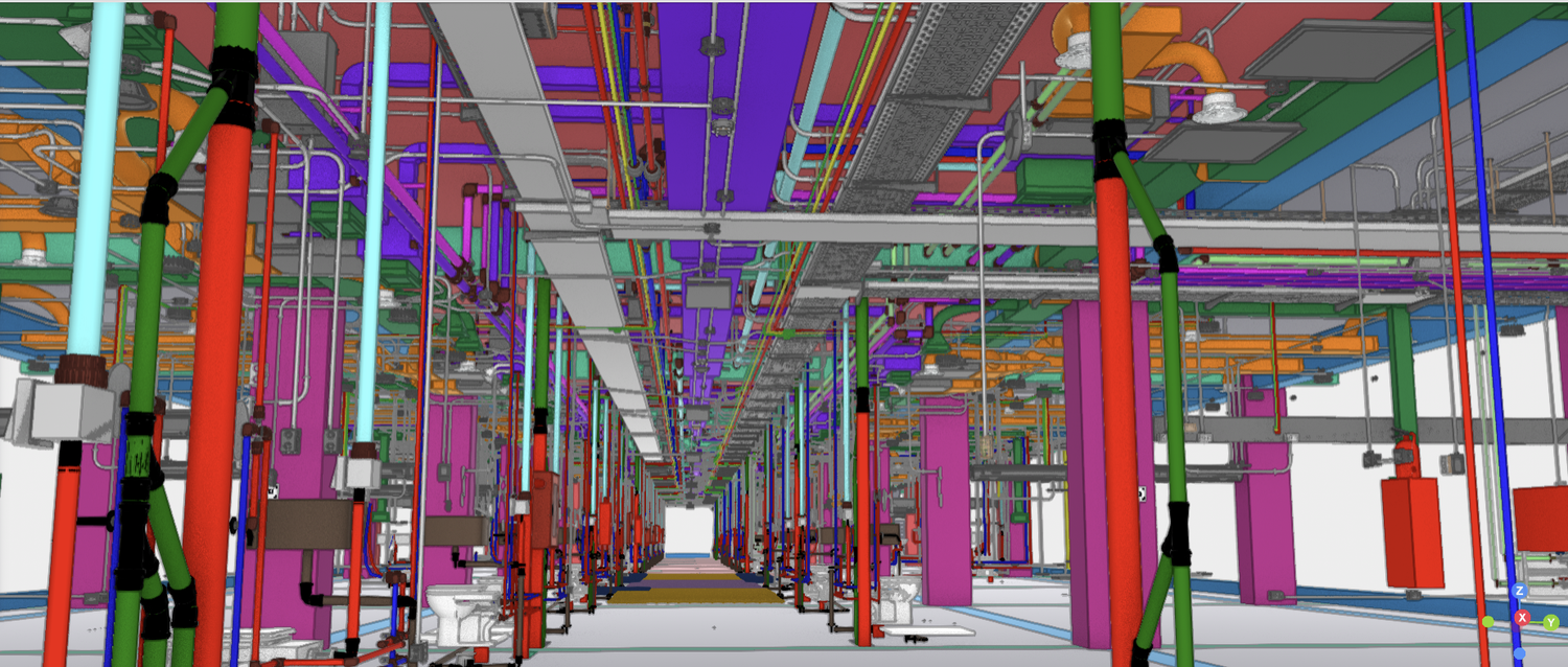 Modelo BIM del Nuevo Hospital Regional Ushuaia, con estructuras e instalaciones.