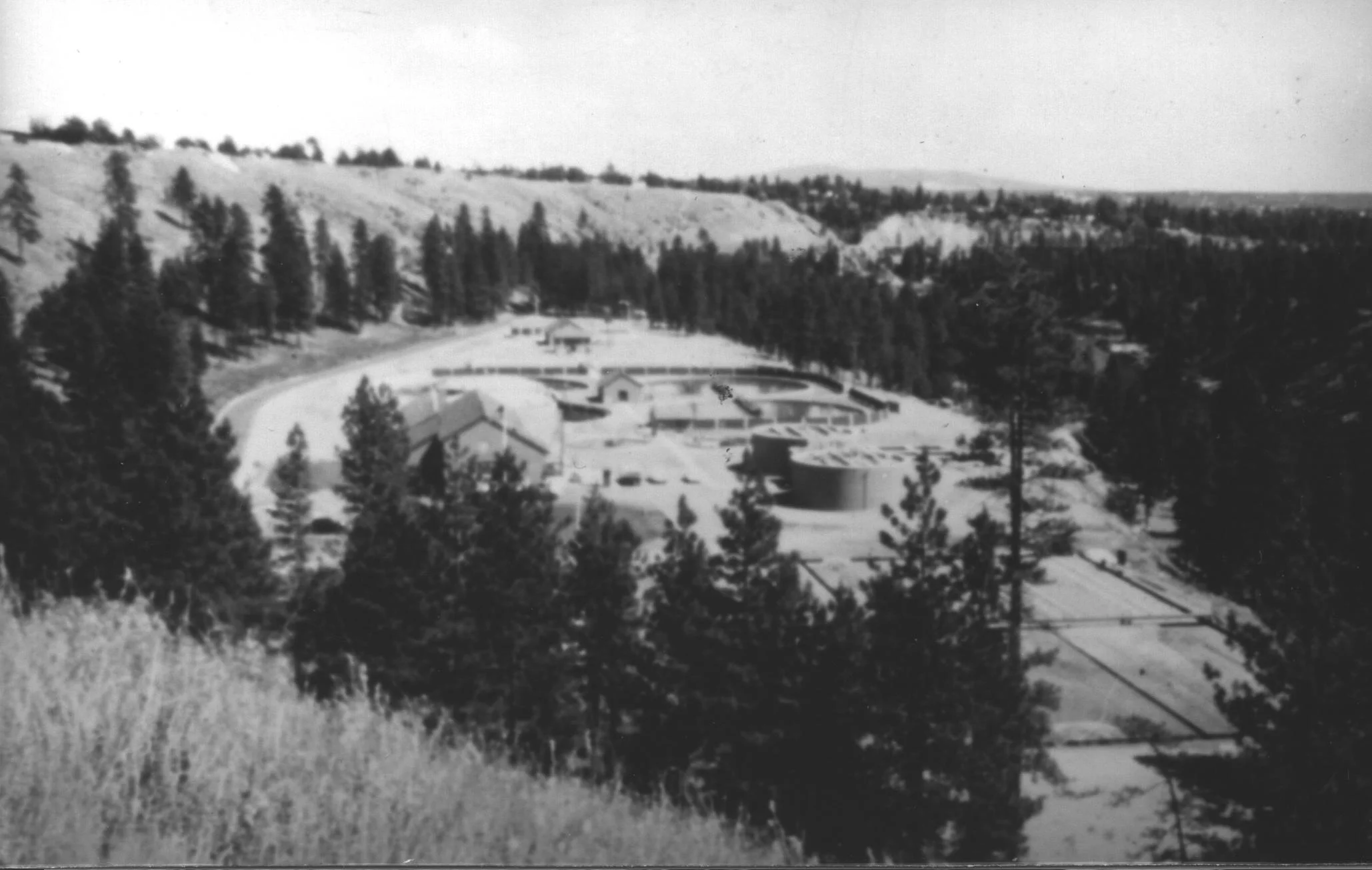 Riverside Wastewater Treatment Plant: Photo of the original wastewater treatment plant that began filtering wastewater in 1958. | Source: Photo Courtesy of the Washington State Archives - Digital Archives.
