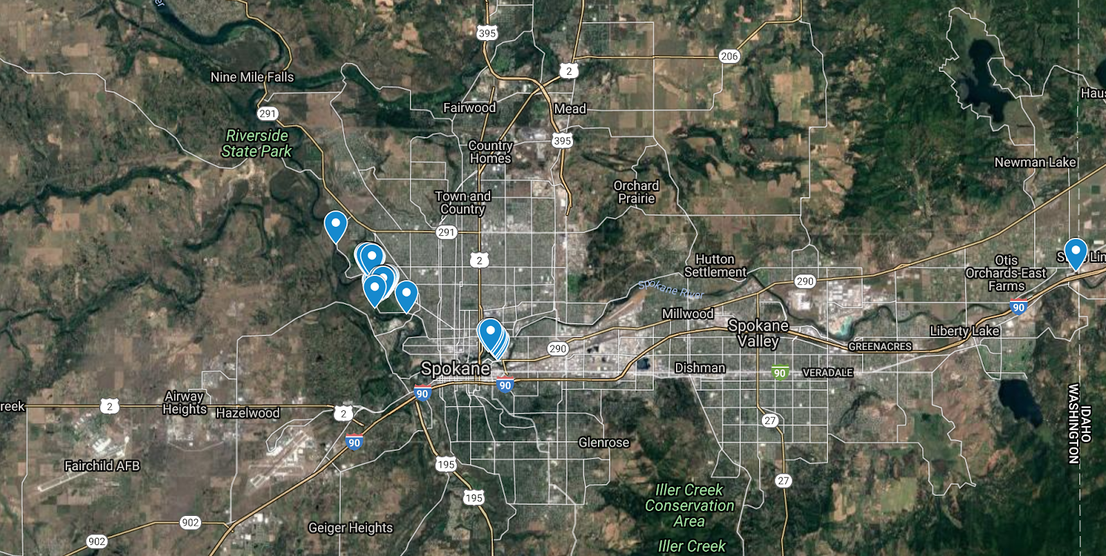 Location of all microplastic samples taken during the study.