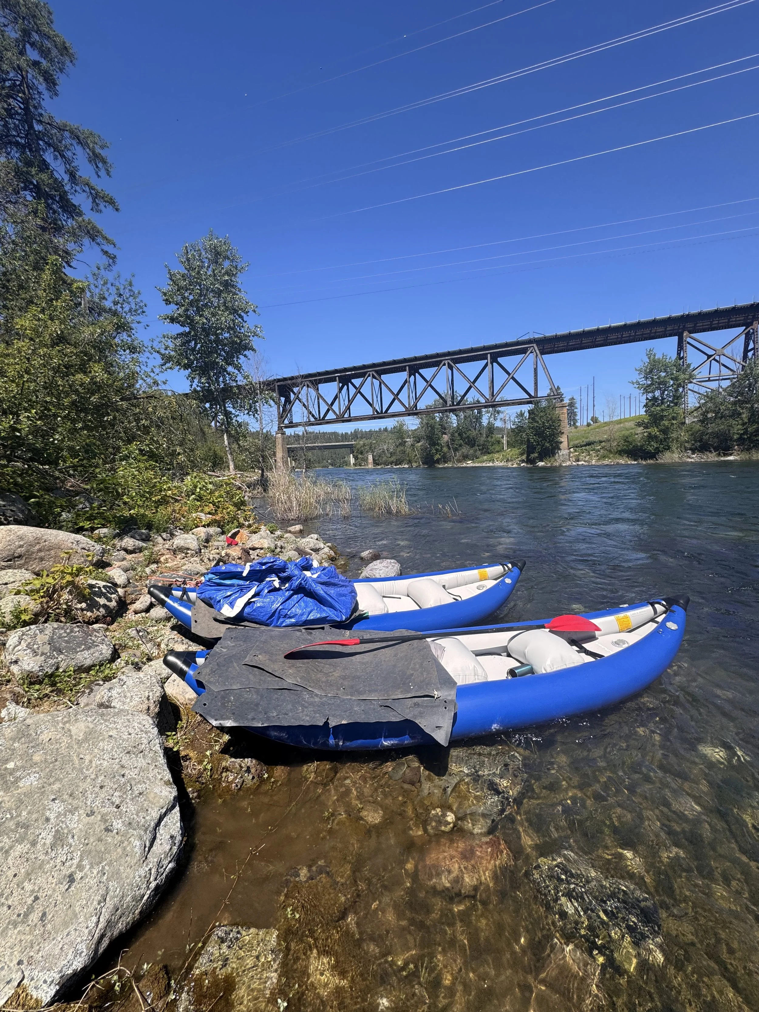  Our new inflatable kayaks were purchased with funds donated to the River Clean Up program by the  Redband Rally  fun d for the Spok ane River. 