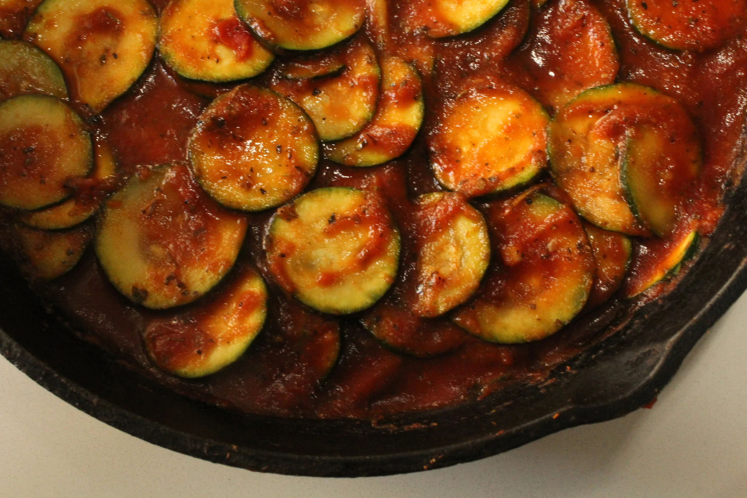 Baked Zucchini Squash in Tomato Sauce