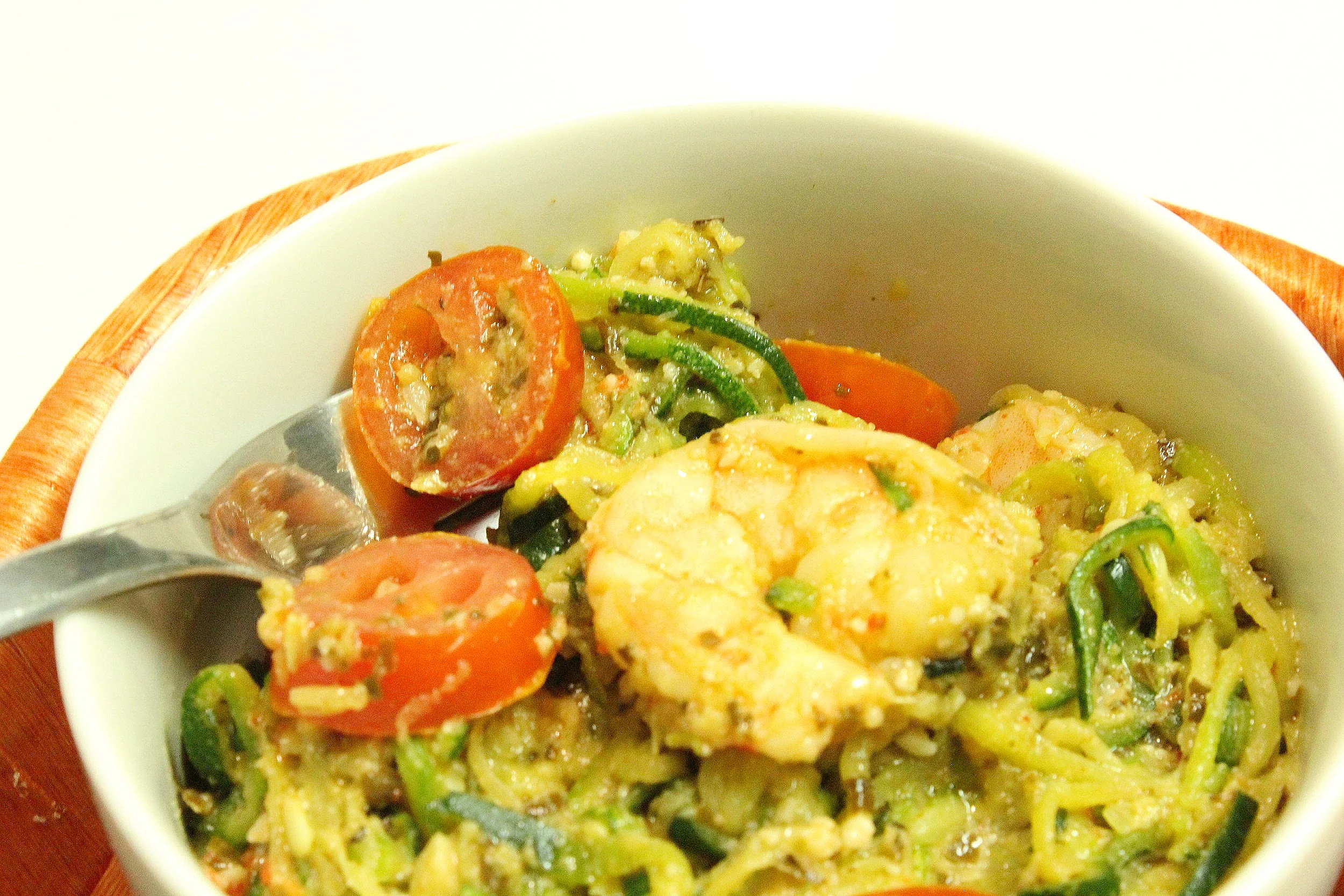 Shrimp Pesto Zoodle Salad 
