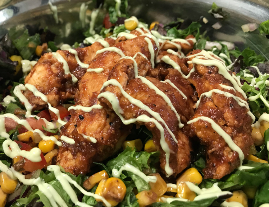 BBQ Chicken Chopped Salad with Avocado Crema