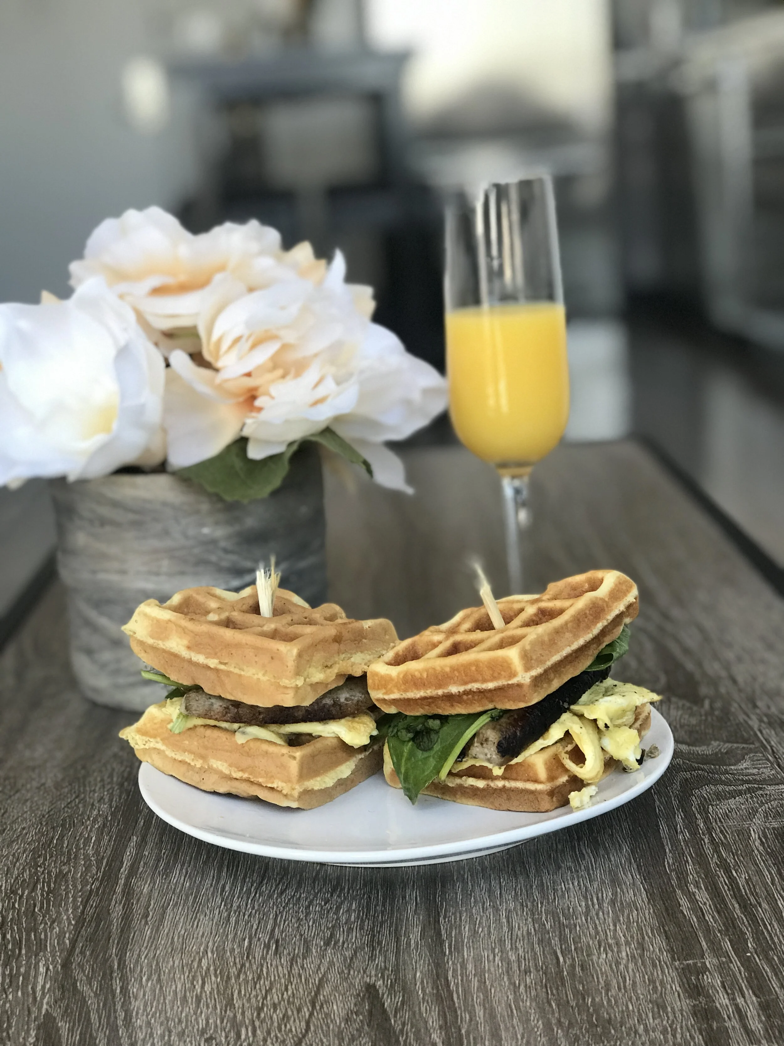Waffle, Sausage &amp; Egg Sandwich