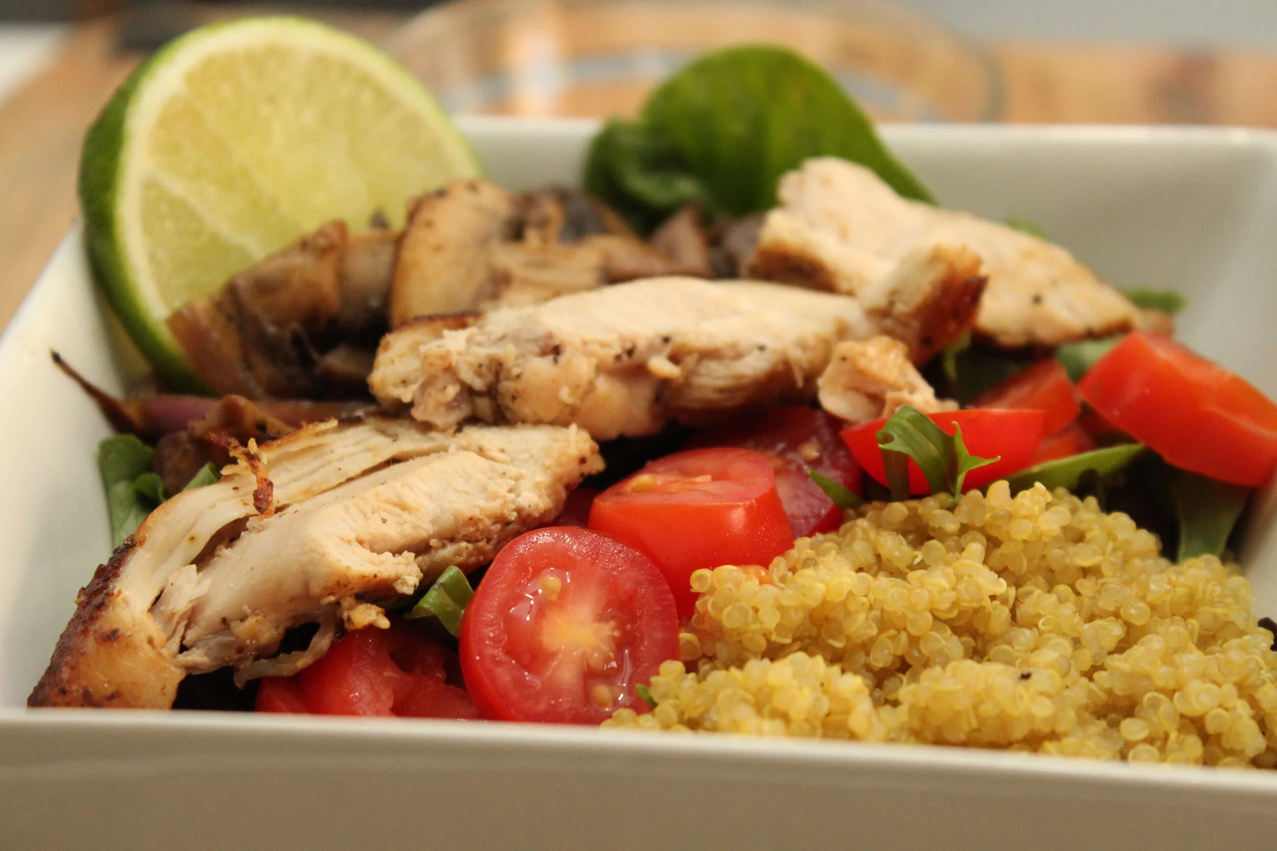 Chicken + Veggie Grain Bowl With Lemon Dressing