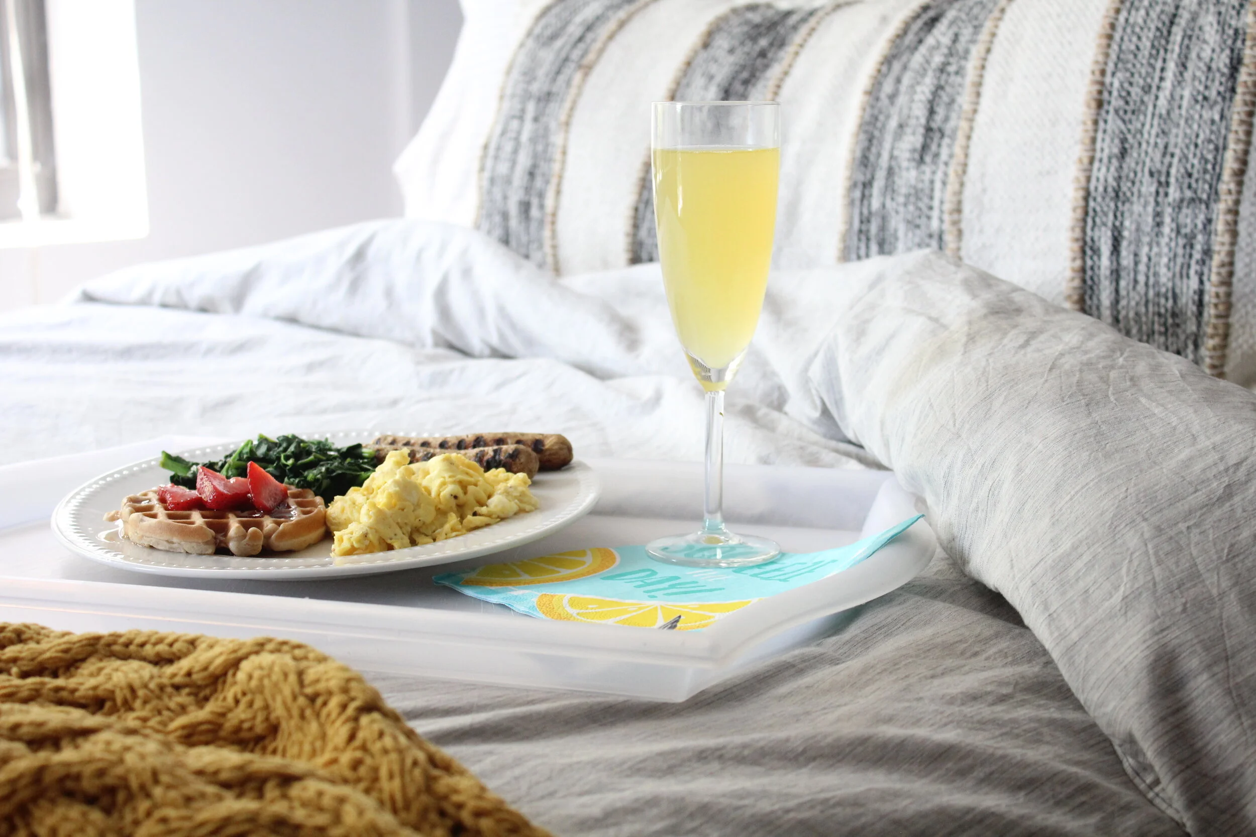 Waffle Breakfast In Bed 