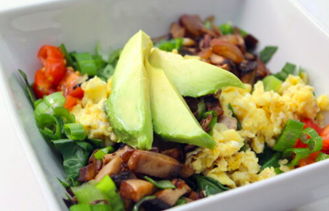 Amazing Avocado, Tomato, Mushroom Breakfast Bowl