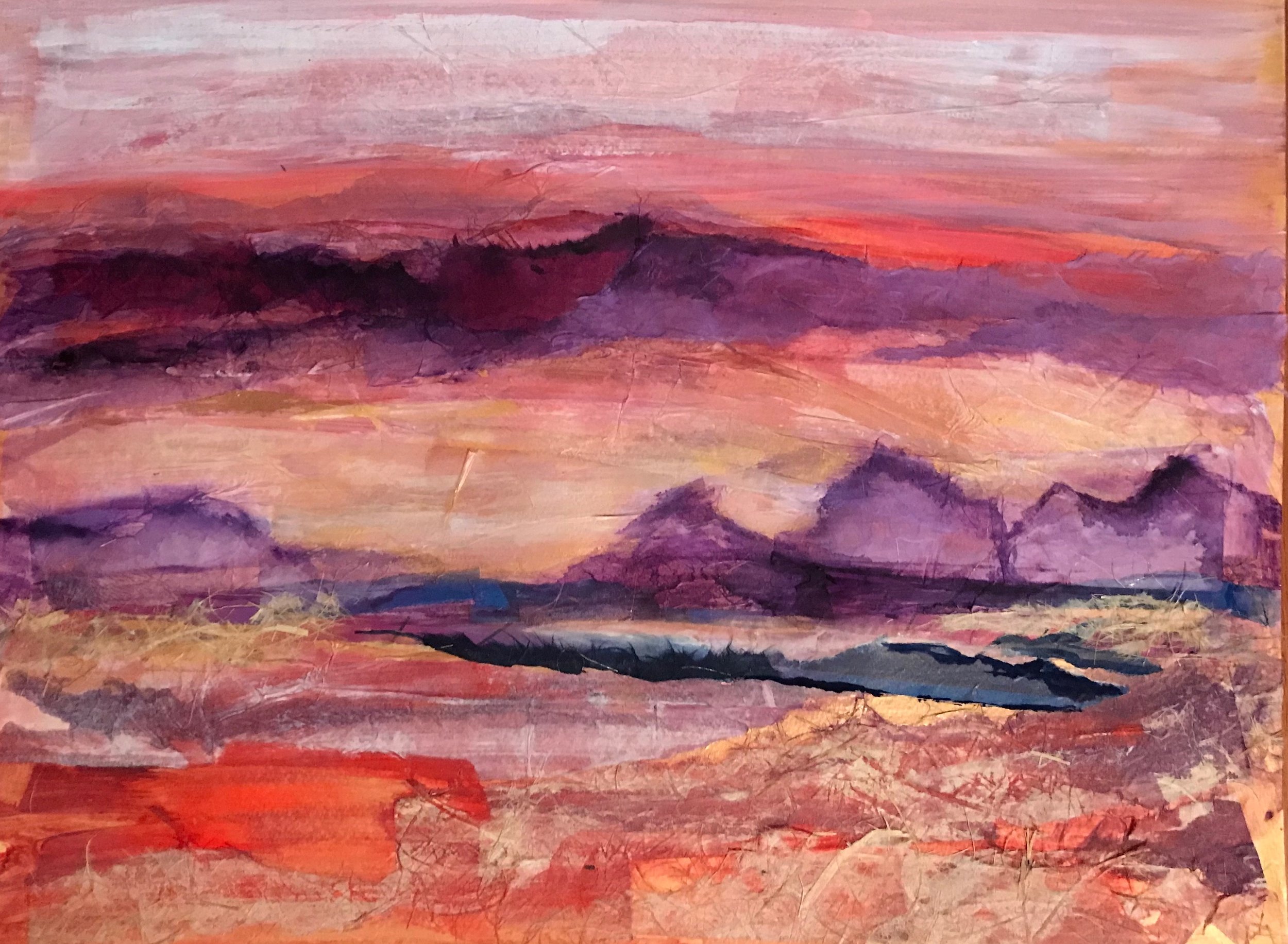 Mountains On The Horizon  mixed media 18x24 .jpg