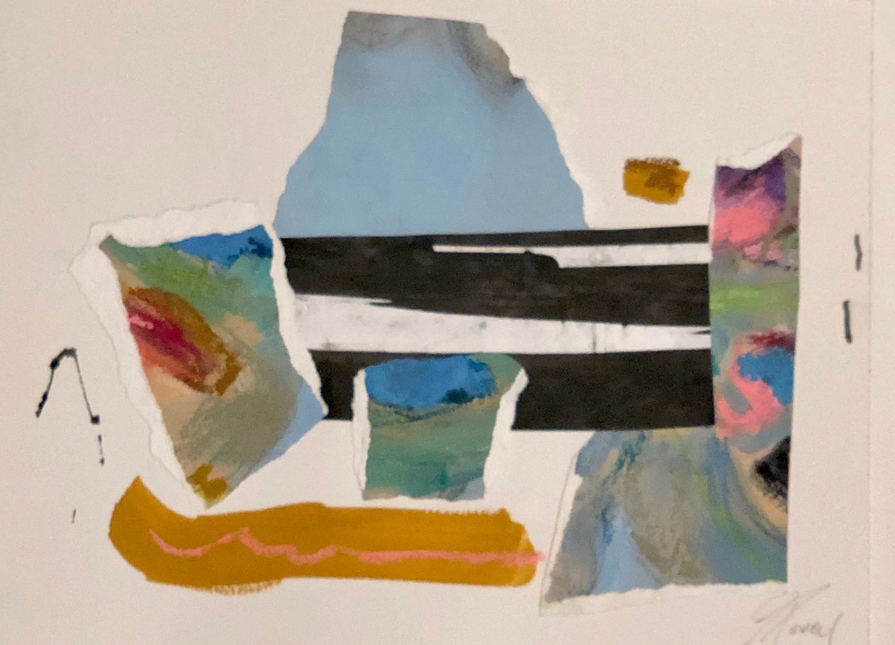 Blue Peak 18 X20 mixed media on paper floated in a gold frame $600