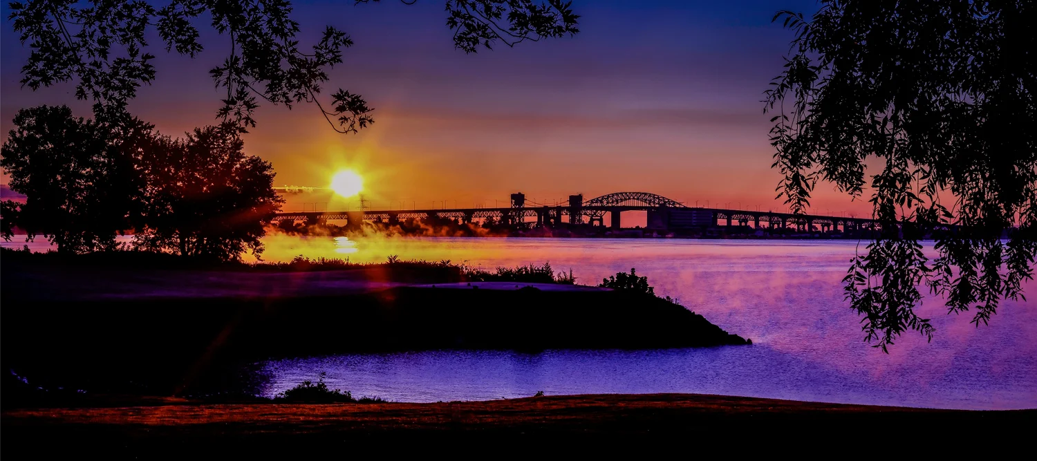 Sunrise over Burlington Bridge