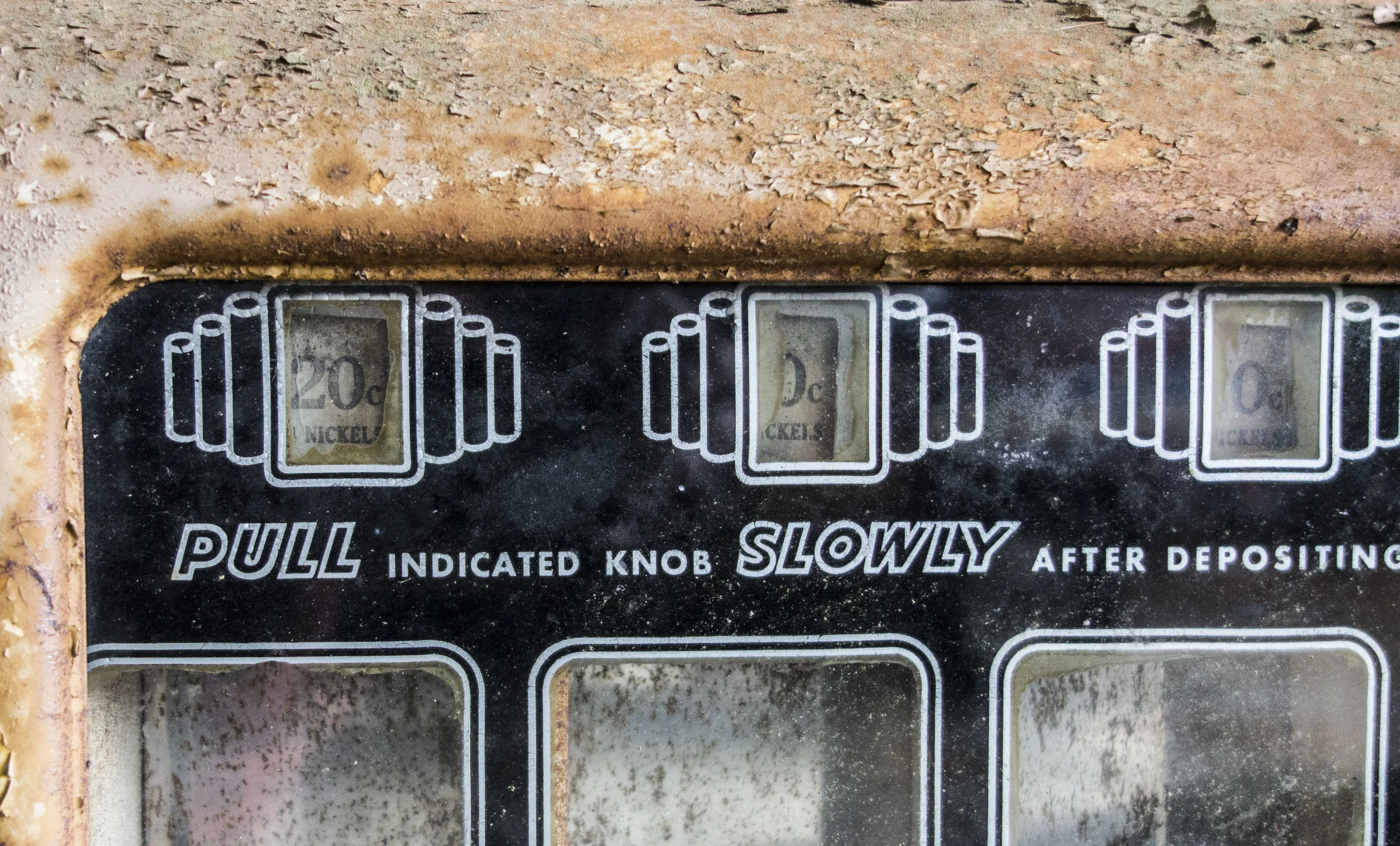 Pull knob slowly