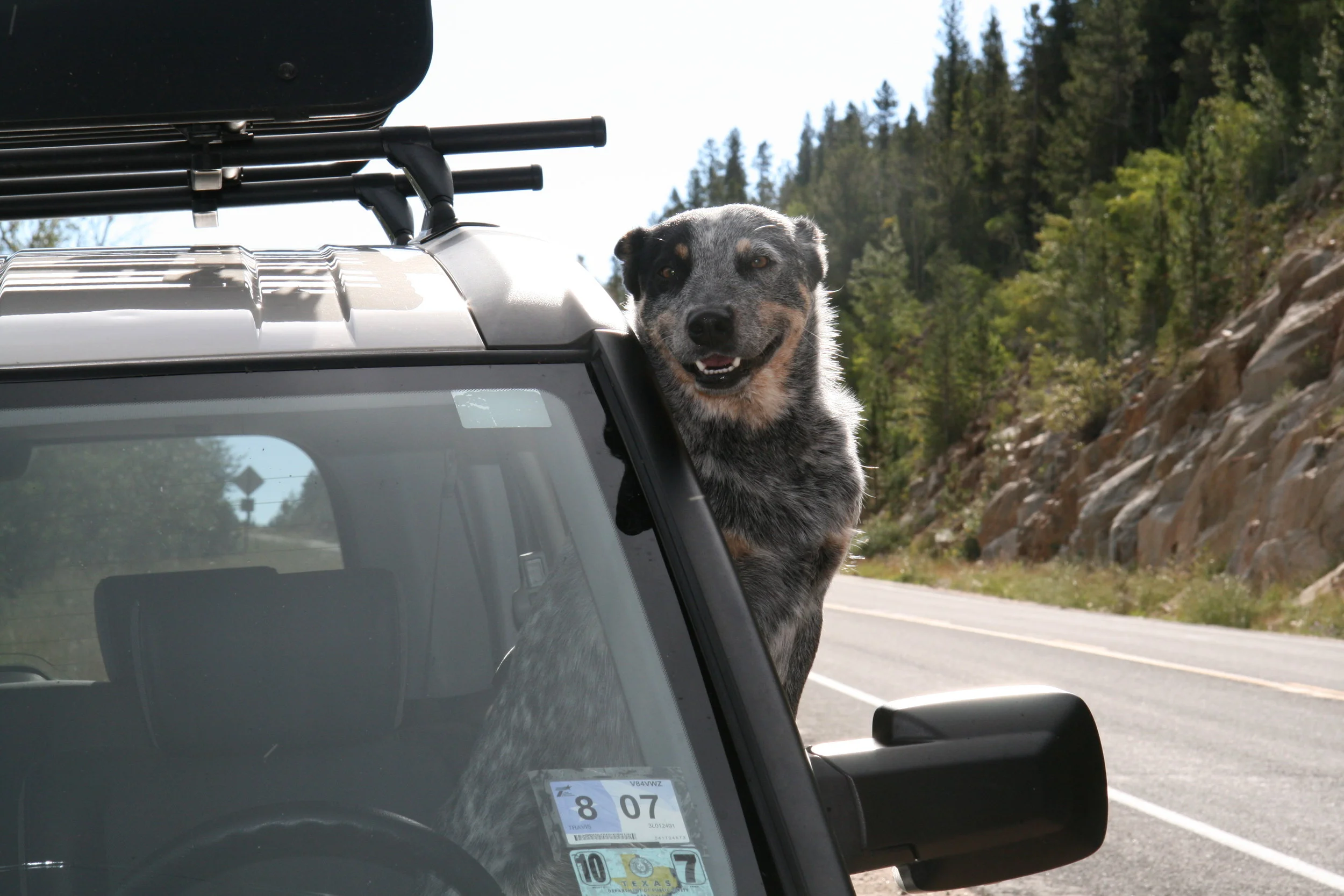 Waiting to get back on the road.