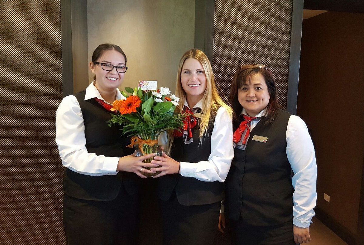 The welcoming staff at the Ramada...