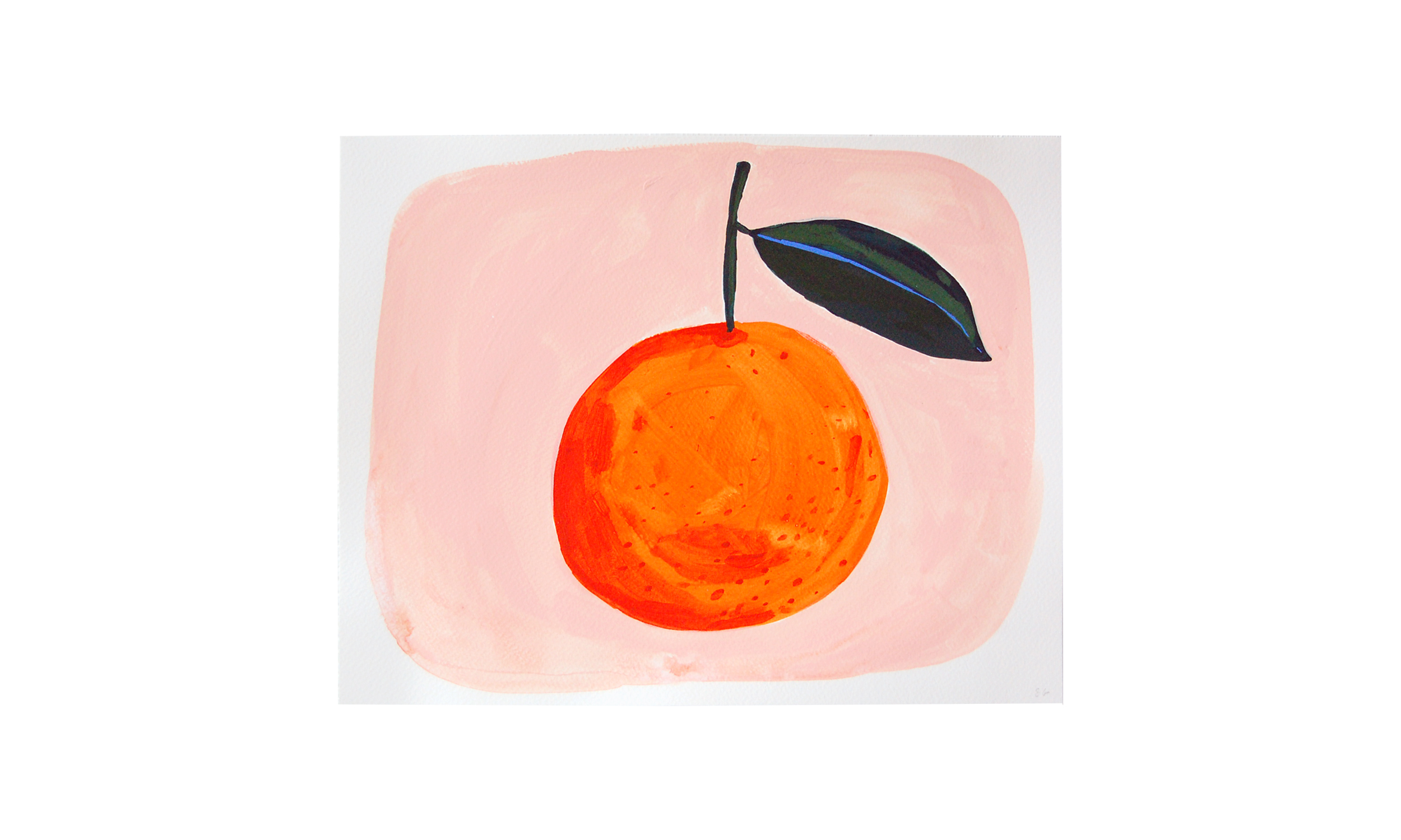 One Orange, ink, watercolor and gouache on paper, 11" x 14", $250 Contact us for purchase