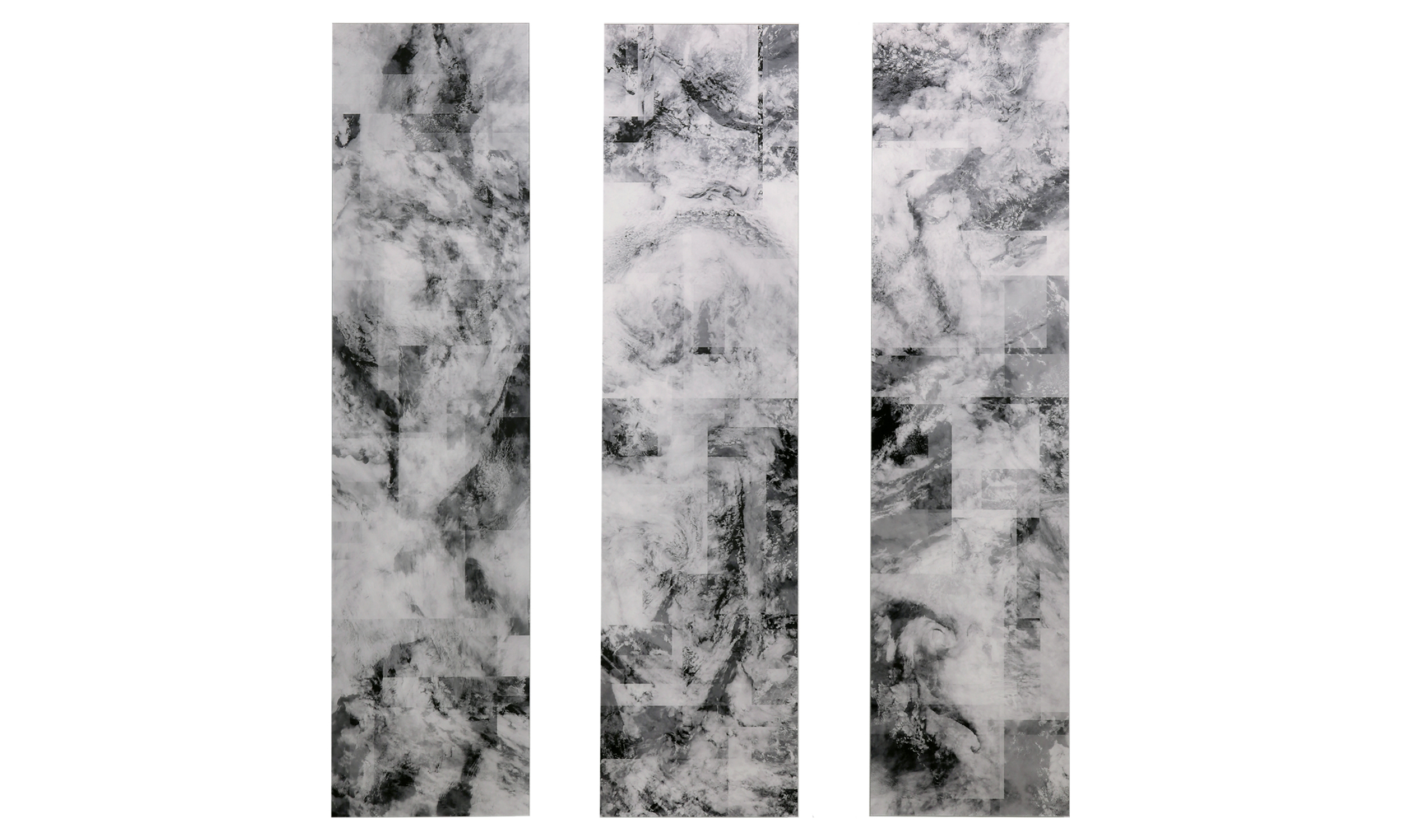 Another Storm Named After A Woman, 306 layered satellite images taken over the Amundsen Sea, Fujiflex prints, plexiglass, 1.75" x 13" x 52", $5500 Contact us for purchase