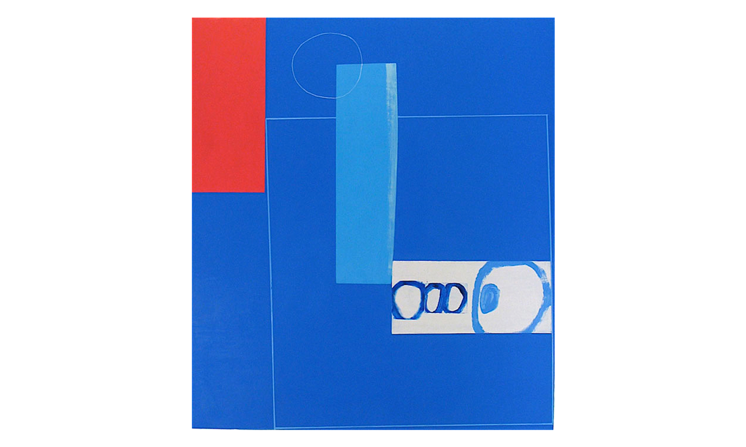 Blue Hub, mixed media on panel, 53" x 48", $3500 Contact us for purchase