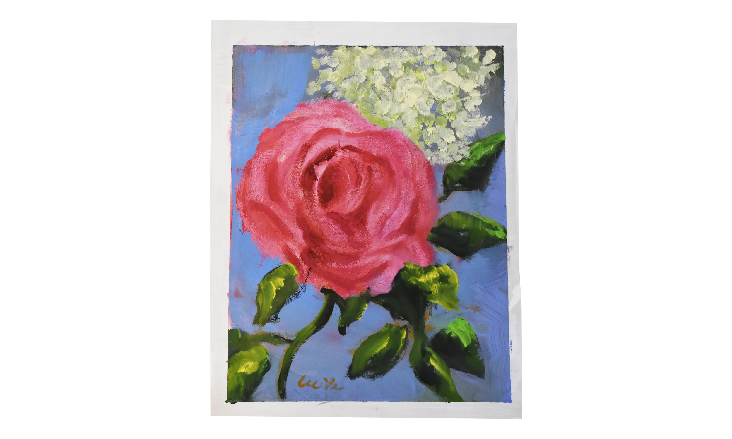 Rose, oil on watercolor paper, 8" x 11", $200 Contact us for purchase