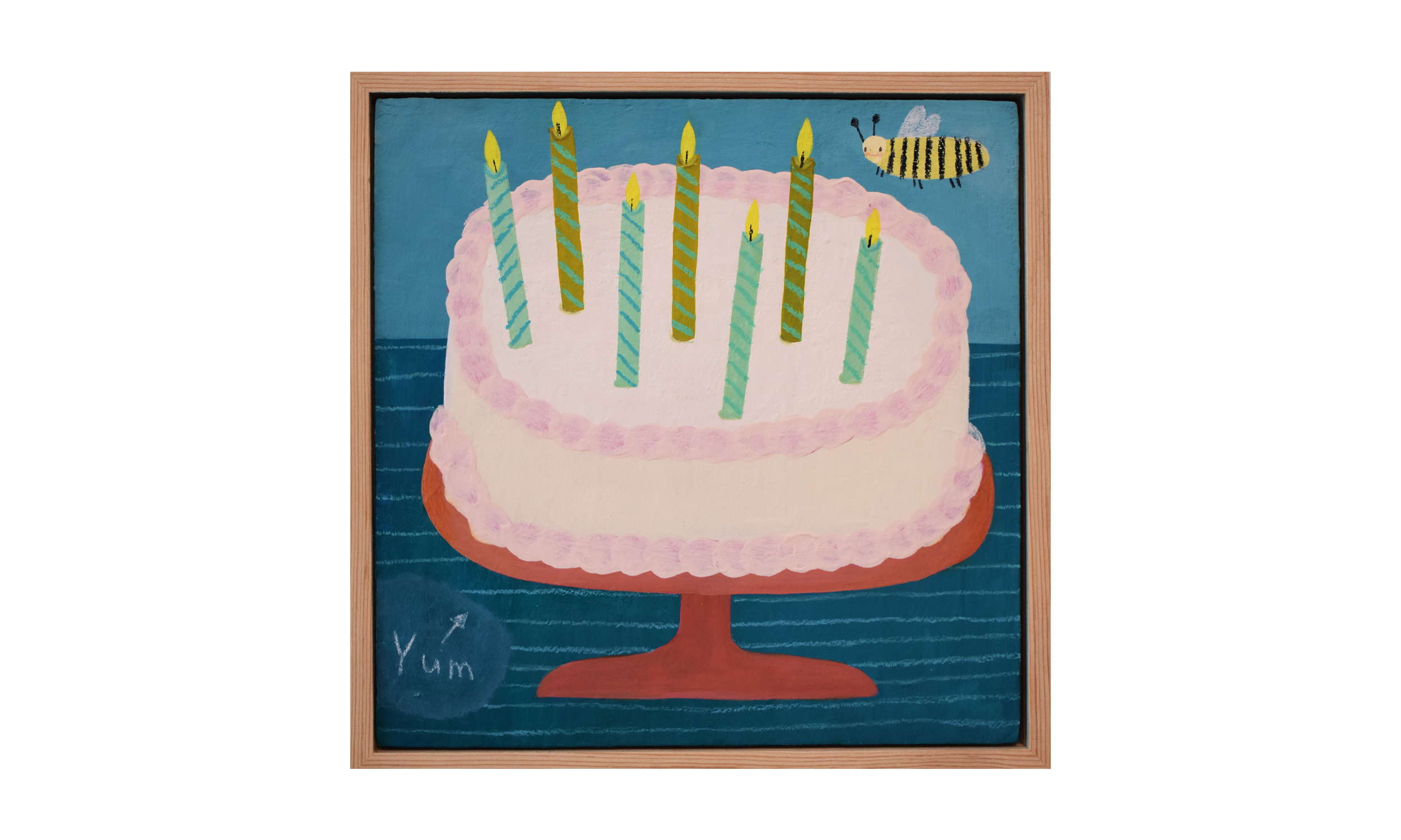 Cake Is Love, You Know It’s True , mixed media on wood panel, 8 x 8 inches, $300 Contact us for purchase