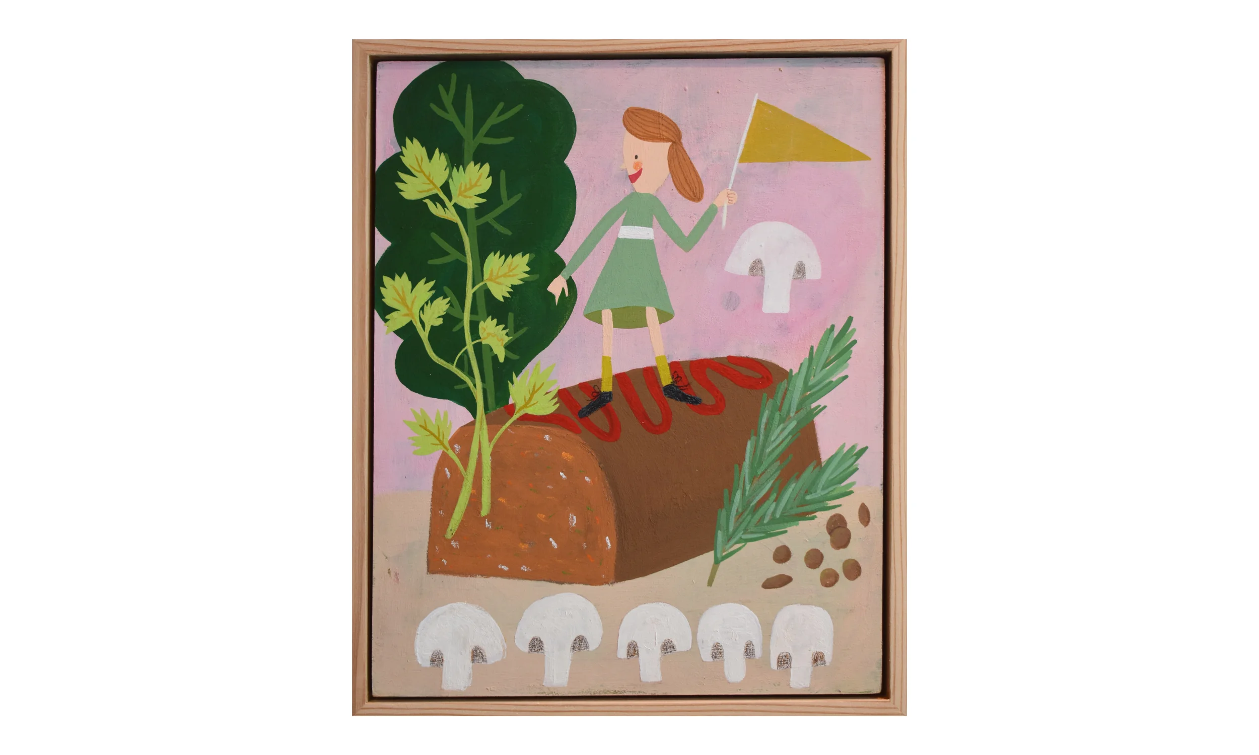 Lentil Loaf , mixed media on wood panel, 8 x 10 inches, $500 Contact us for purchase