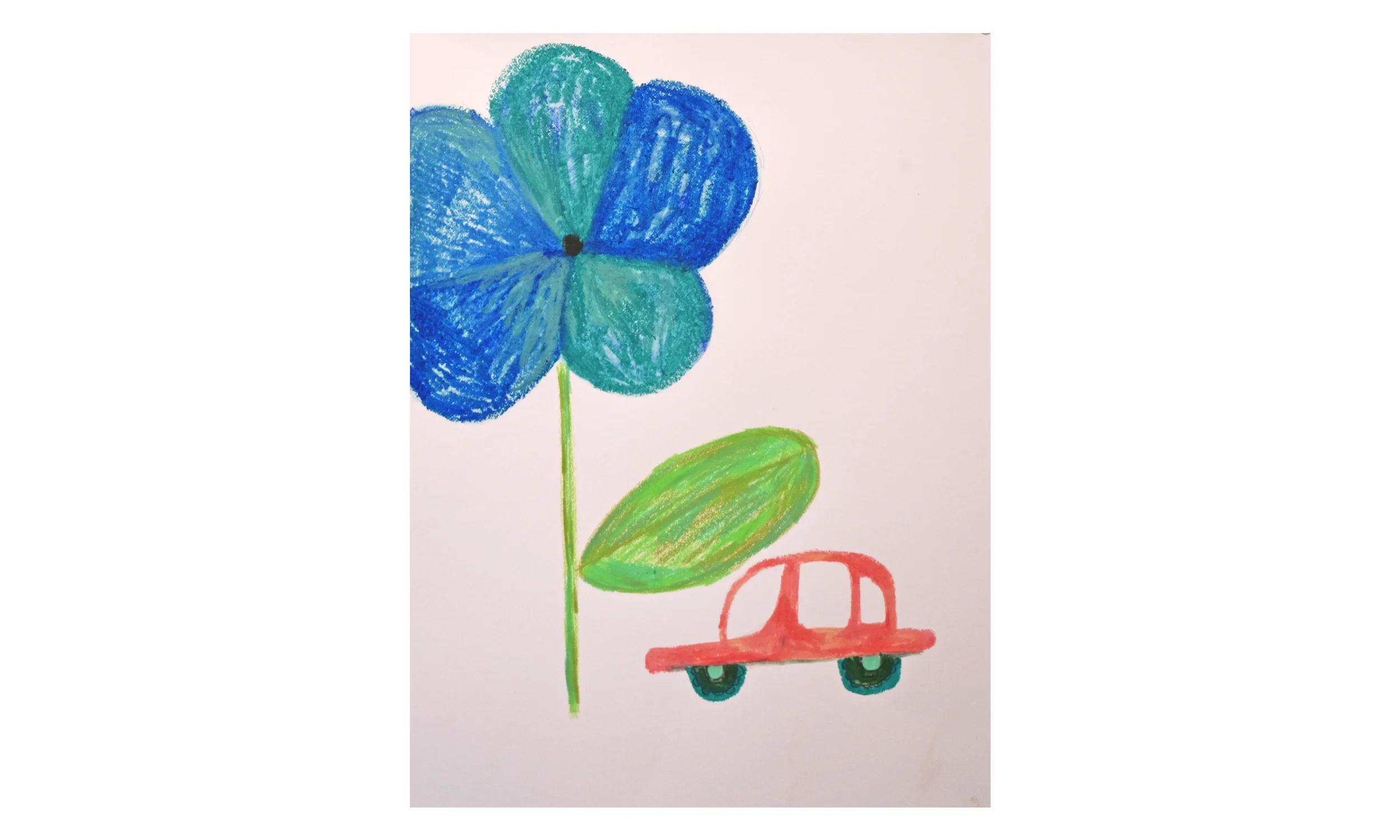 Flower Garage , crayon on paper, 18 x 24 inches, $175 Contact us for purchase
