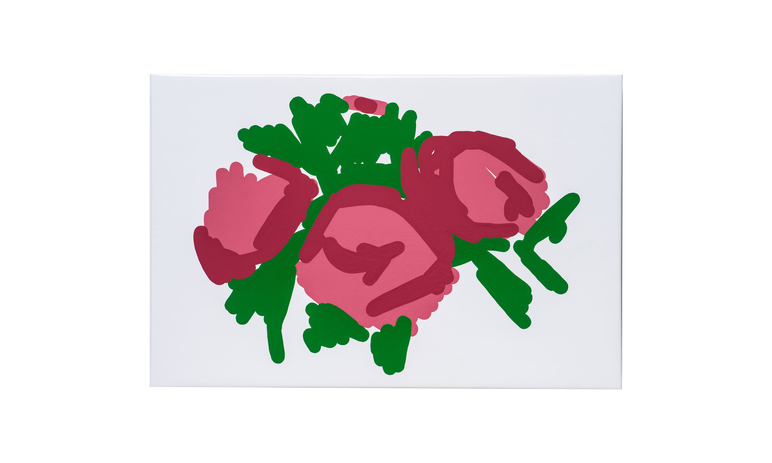 Trio of Roses (POP-Out), reverse painting in acrylic, transparent PVC, panel, 2" x 20" x 30", $3000 Contact us for purchase